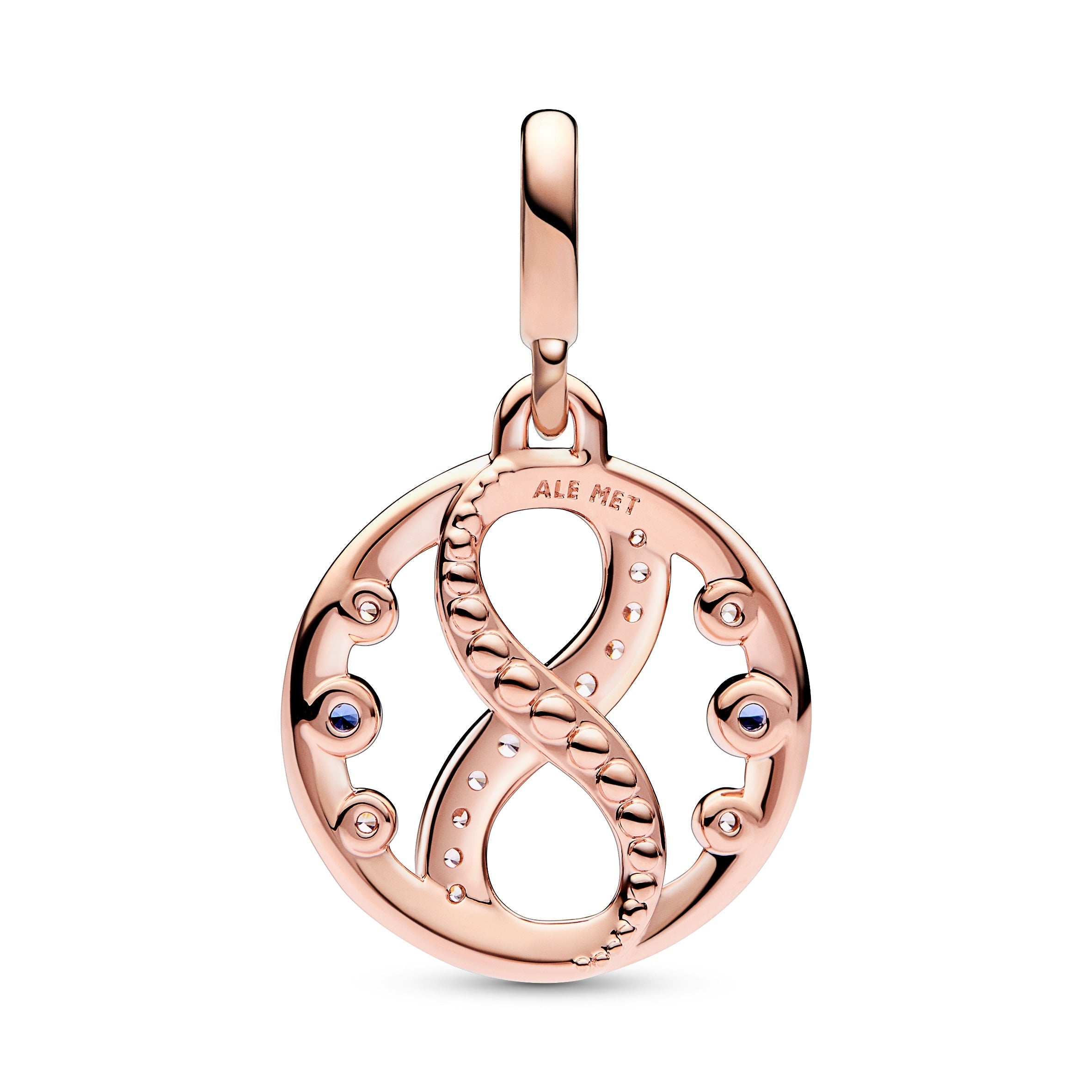 PANDORA ME Infinity Symbol Medallion 14K Rose Gold Plated Unique Metal Blend Charms Bracelet Charm Jewelry Gift