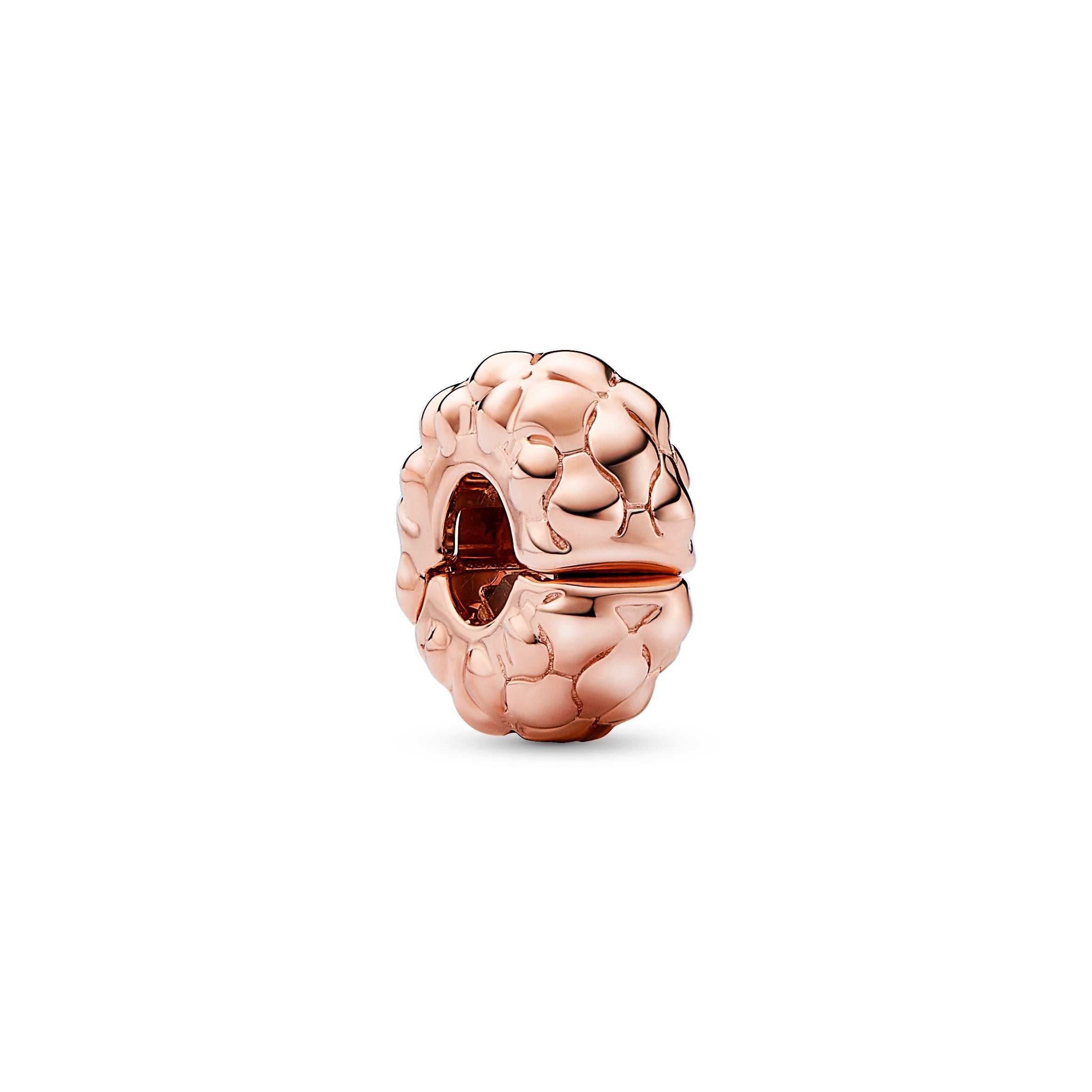 PANDORA Studded Clip Charm 14K Rose Gold Plated Unique Metal Blend Charms Bracelet Charm Jewelry Gift