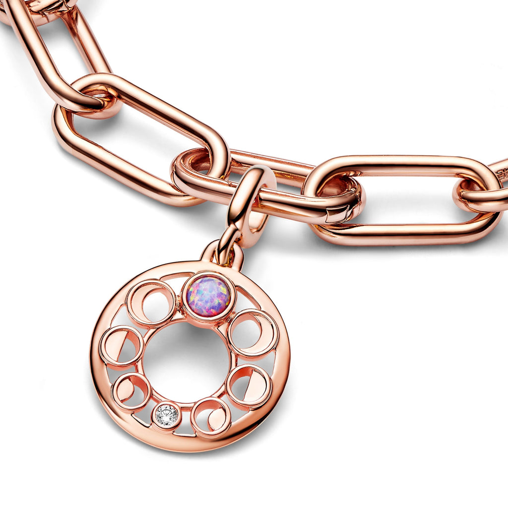 PANDORA ME Lunar Phases Medallion 14K Rose Gold Plated Unique Metal Blend Charms Bracelet Charm Jewelry Gift