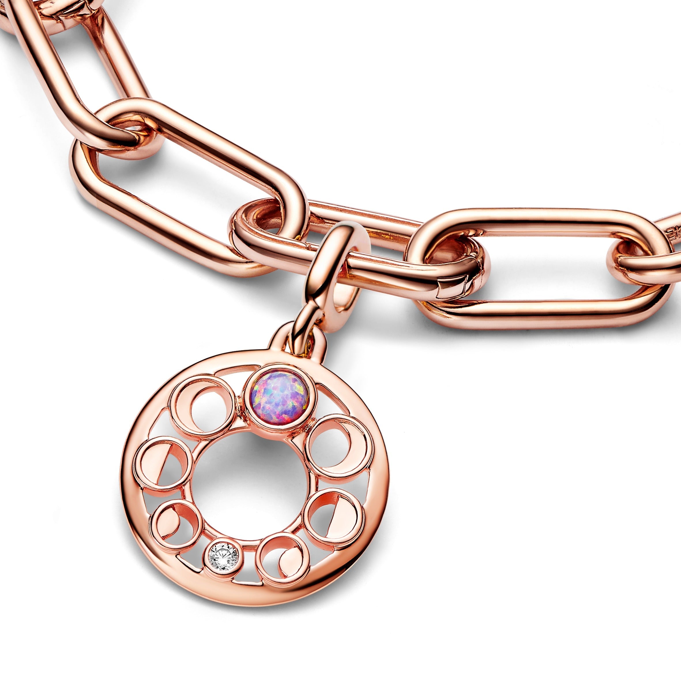 PANDORA ME Lunar Phases Medallion 14K Rose Gold Plated Unique Metal Blend Charms Bracelet Charm Jewelry Gift