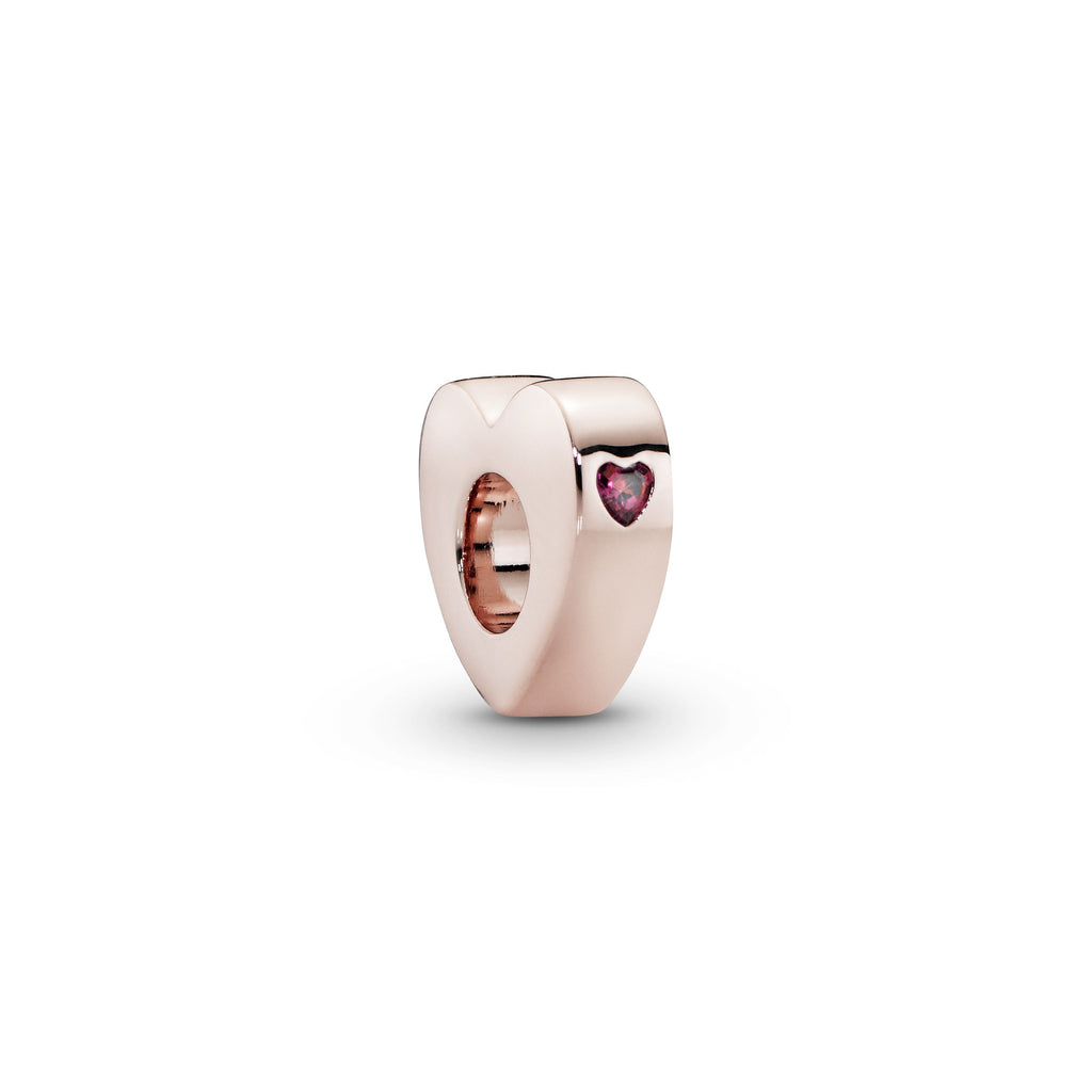 PANDORA Red Heart You And Me Spacer Charm 14K Rose Gold Plated Unique Metal Blend Charms Bracelet Charm Jewelry Gift