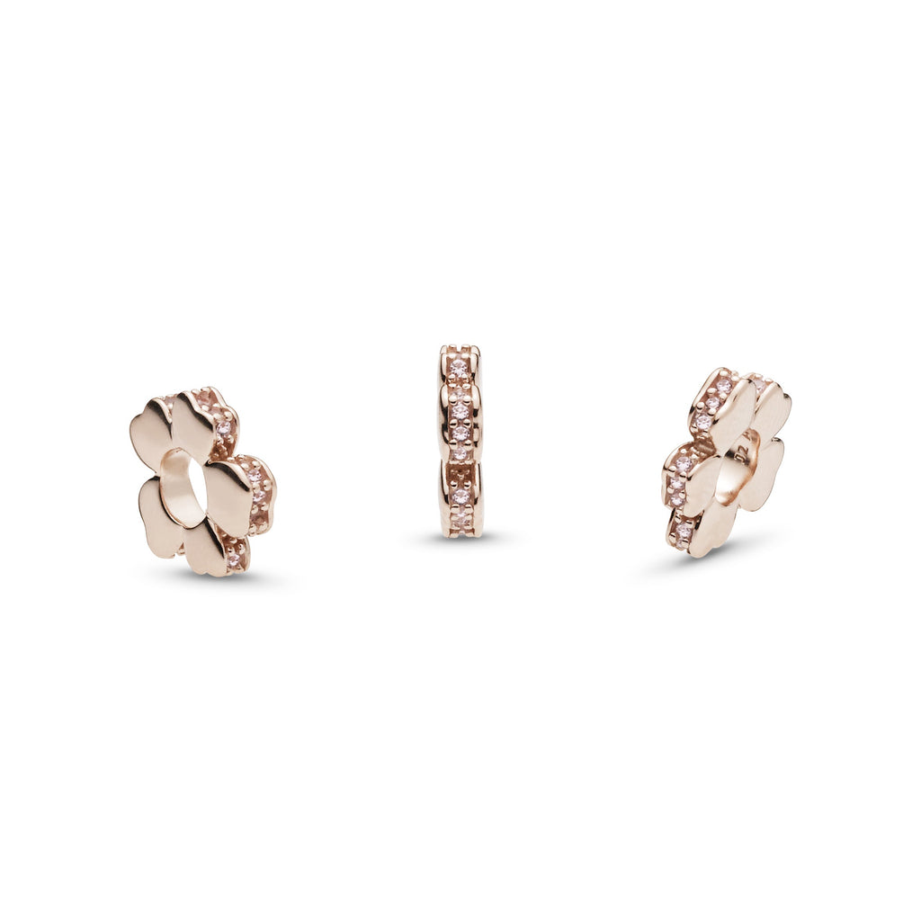 PANDORA Wildflower Meadow Spacer 14K Rose Gold Plated Unique Metal Blend Charms Bracelet Charm Jewelry Gift