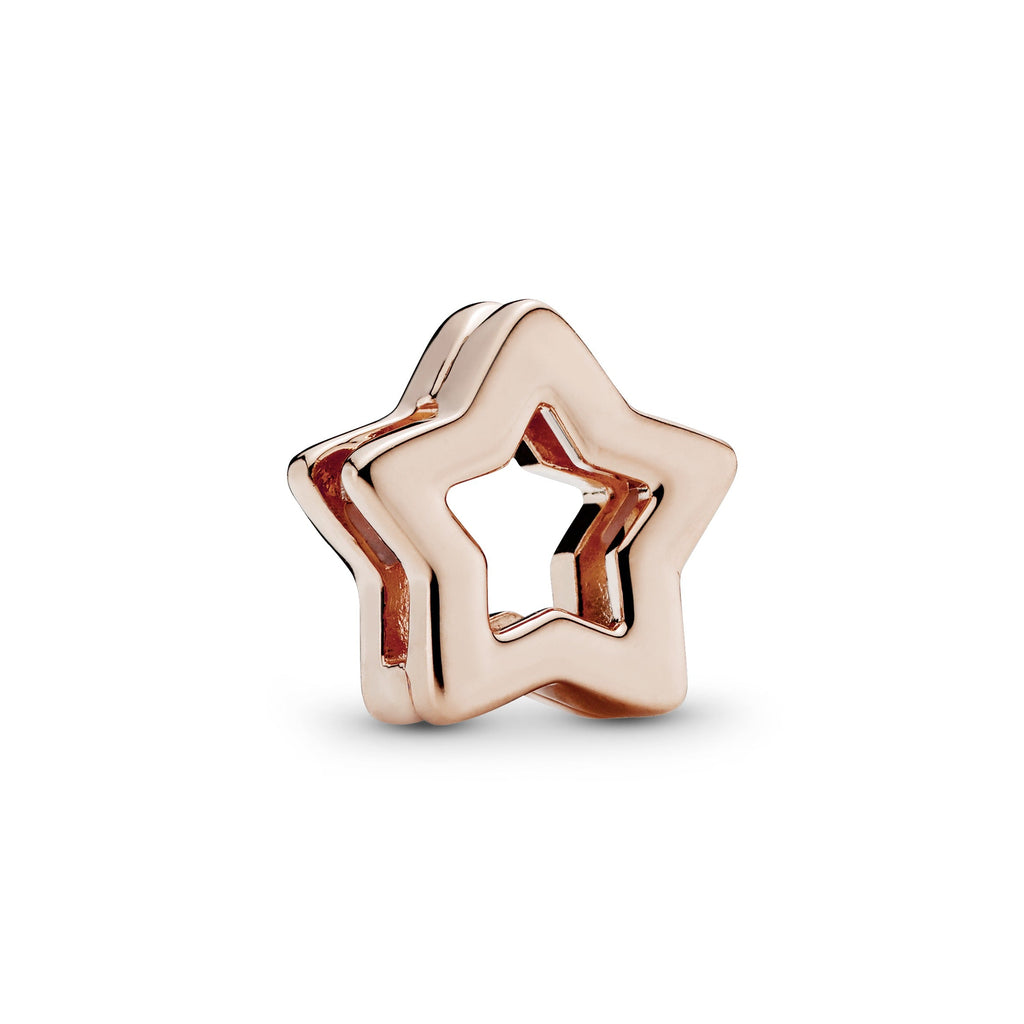 PANDORA Star Clip Charm 14K Rose Gold Plated Unique Metal Blend Charms Bracelet Charm Jewelry Gift