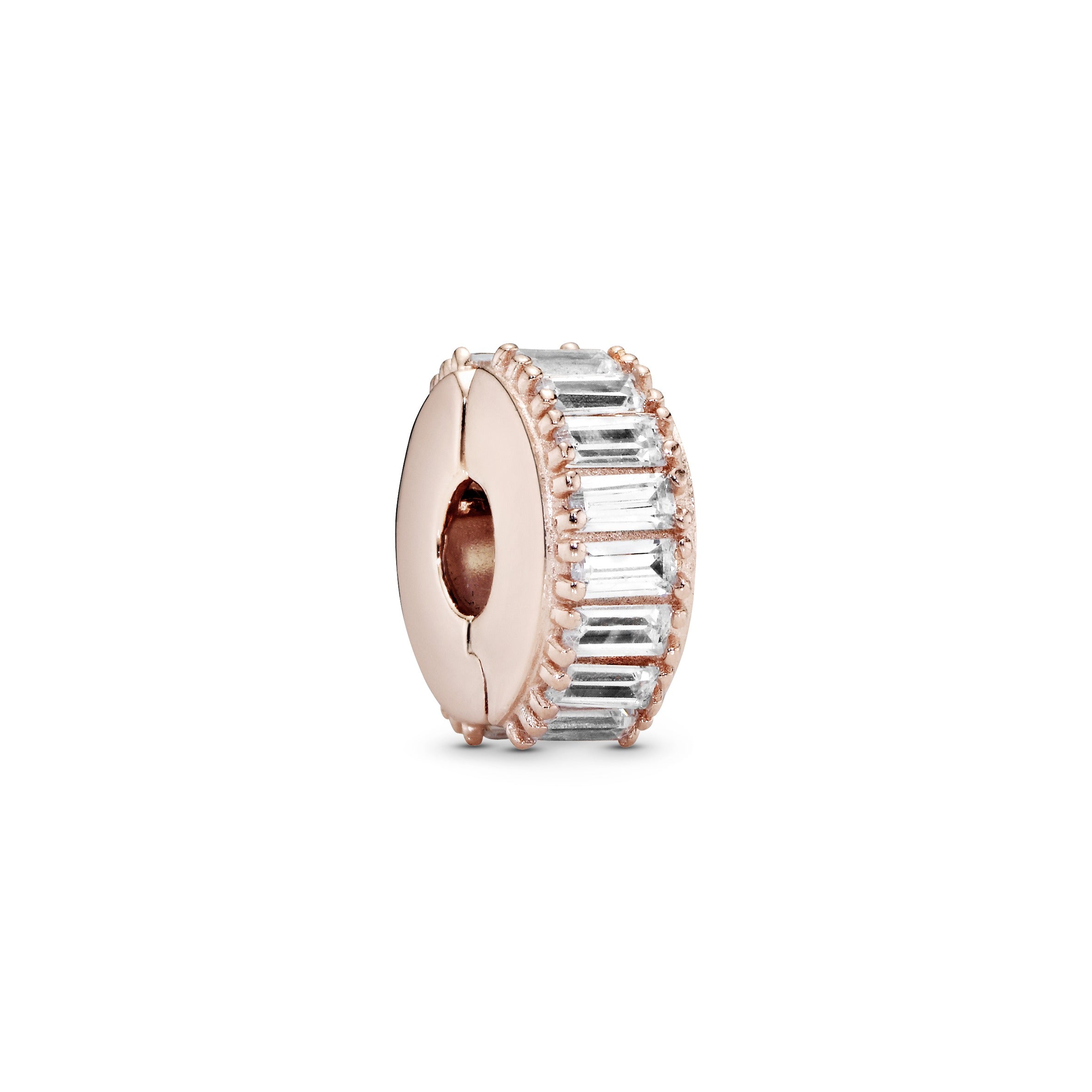 PANDORA Sparkling Ice Cube Clip Charm 14K Rose Gold Plated Unique Metal Blend Charms Bracelet Charm Jewelry Gift
