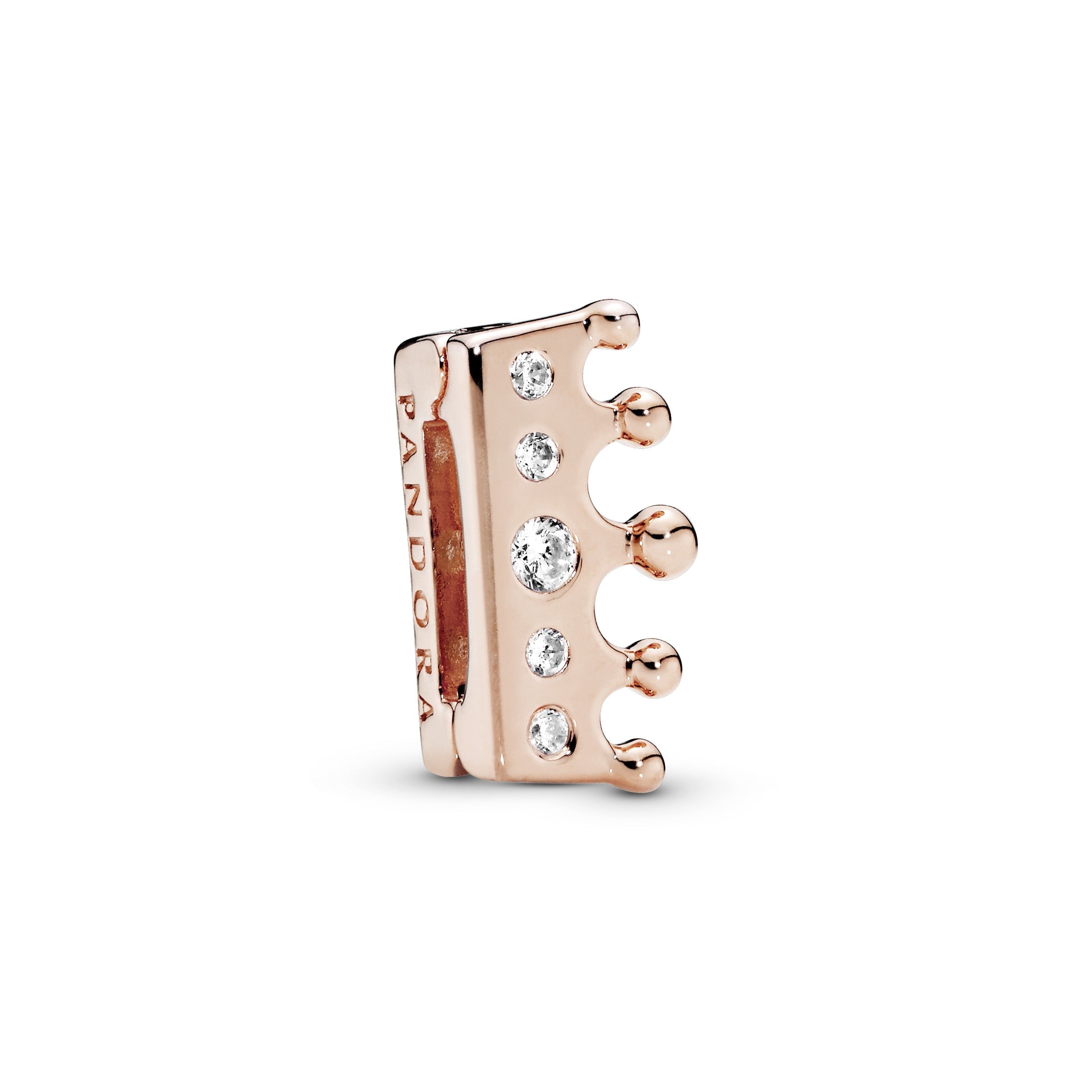 PANDORA Crown Clip Charm 14K Rose Gold Plated Unique Metal Blend Charms Bracelet Charm Jewelry Gift