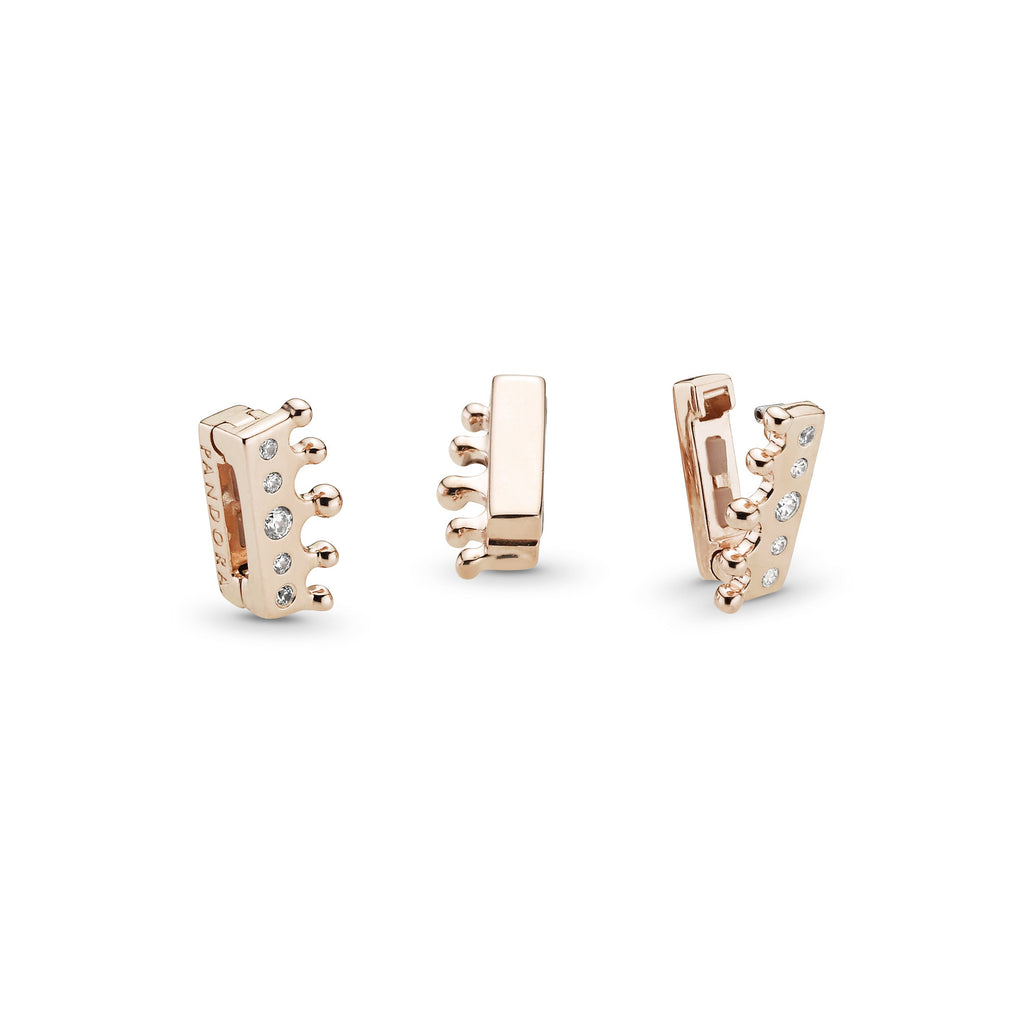 PANDORA Crown Clip Charm 14K Rose Gold Plated Unique Metal Blend Charms Bracelet Charm Jewelry Gift