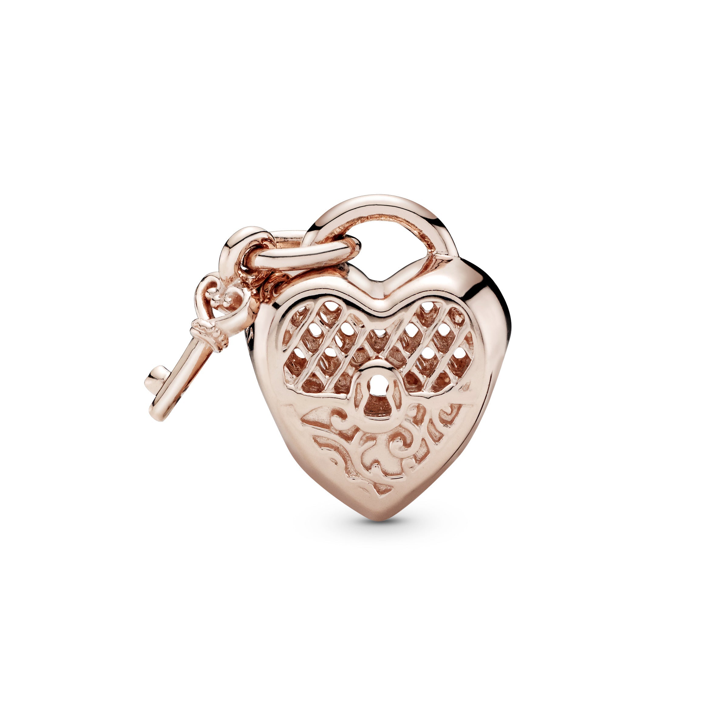 PANDORA Love You Heart Padlock Charm 14K Rose Gold Plated Unique Metal Blend Charms Bracelet Charm Jewelry Gift