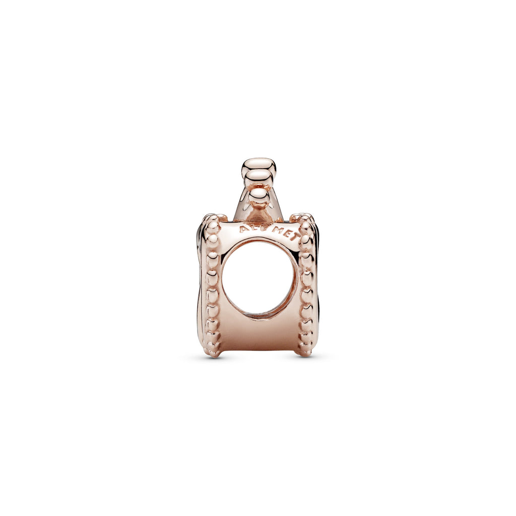 PANDORA Crown And Entwined Hearts Charm 14K Rose Gold Plated Unique Metal Blend Charms Bracelet Charm Jewelry Gift