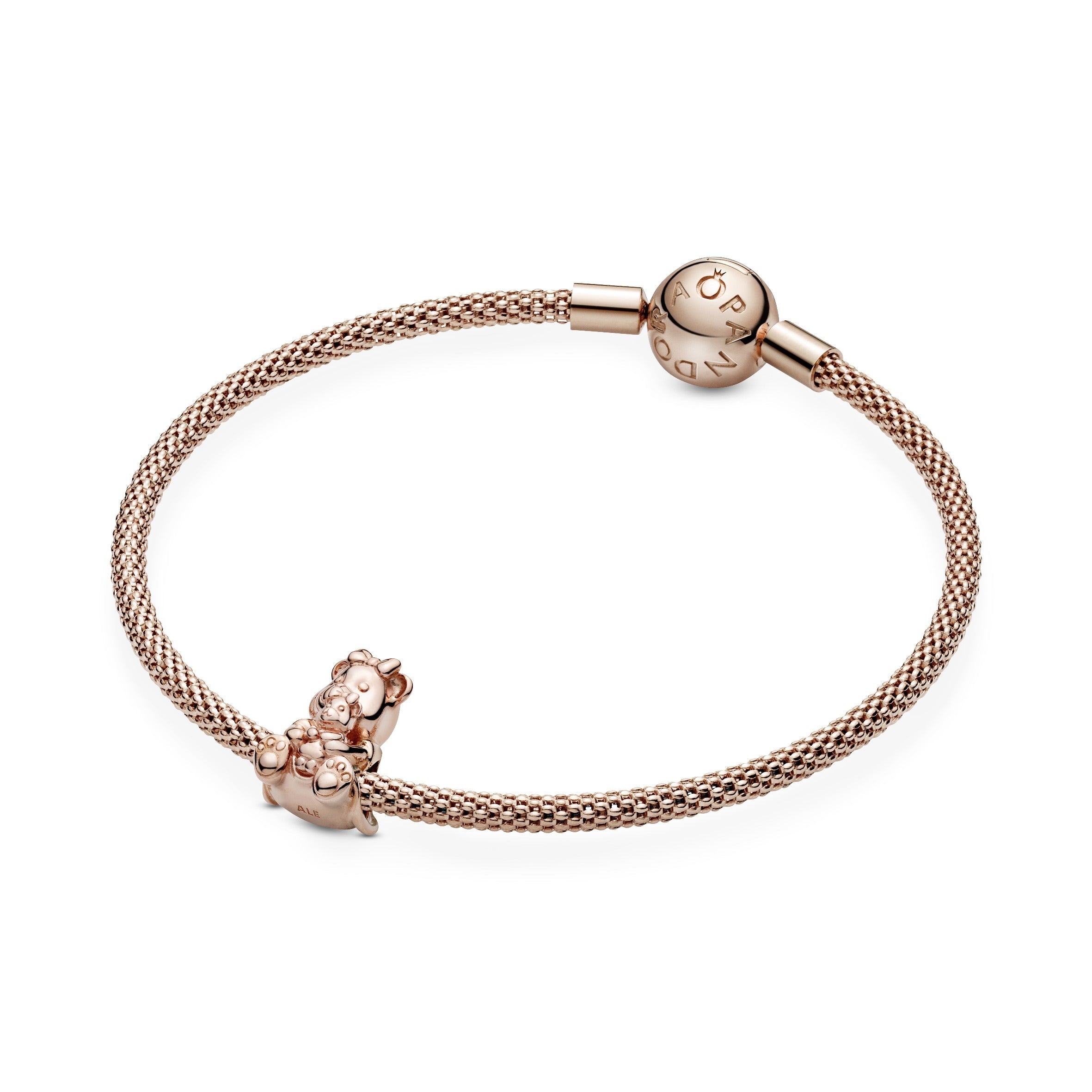 PANDORA Dora Bear Charm 14K Rose Gold Plated Unique Metal Blend Charms Bracelet Charm Jewelry Gift