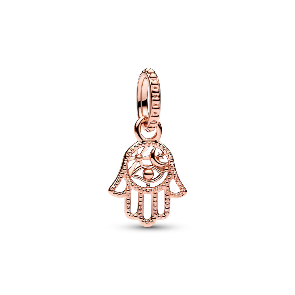 PANDORA Protective Hamsa Hand Dangle Charm 14K Gold Plated Unique Metal Blend Charms Bracelet Charm Jewelry Gift