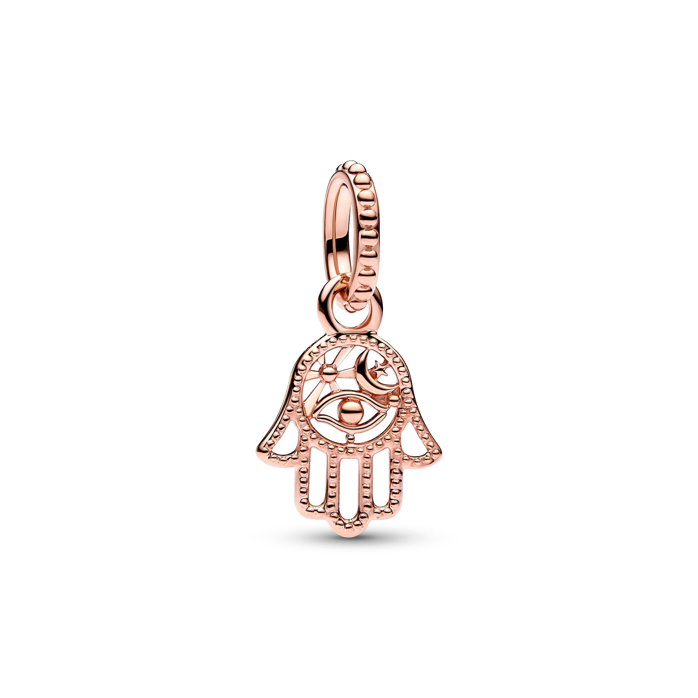 PANDORA Protective Hamsa Hand Dangle Charm 14K Gold Plated Unique Metal Blend Charms Bracelet Charm Jewelry Gift