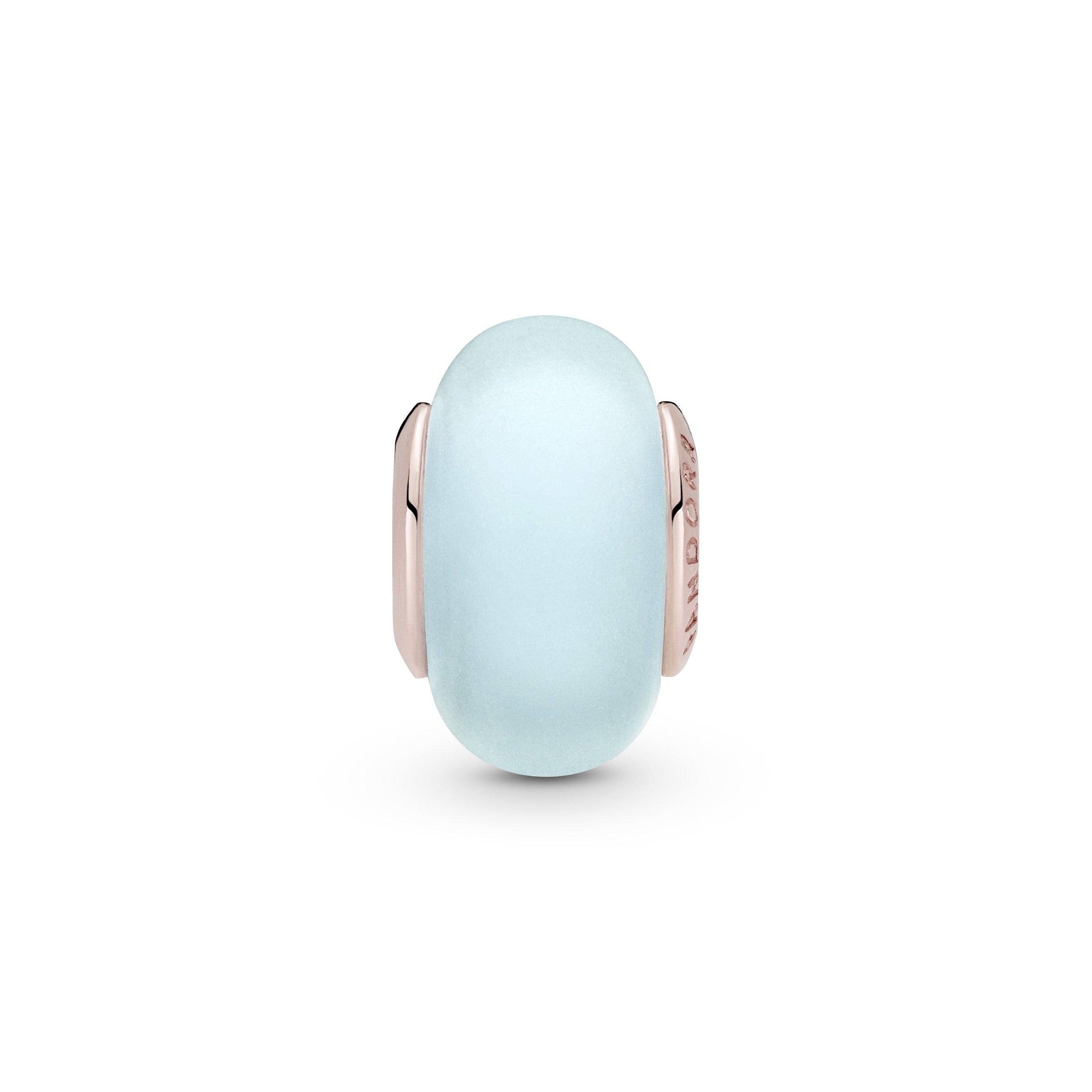 PANDORA Matte Blue Murano Glass Charm 14K Rose Gold Plated Unique Metal Blend Charms Bracelet Charm Jewelry Gift