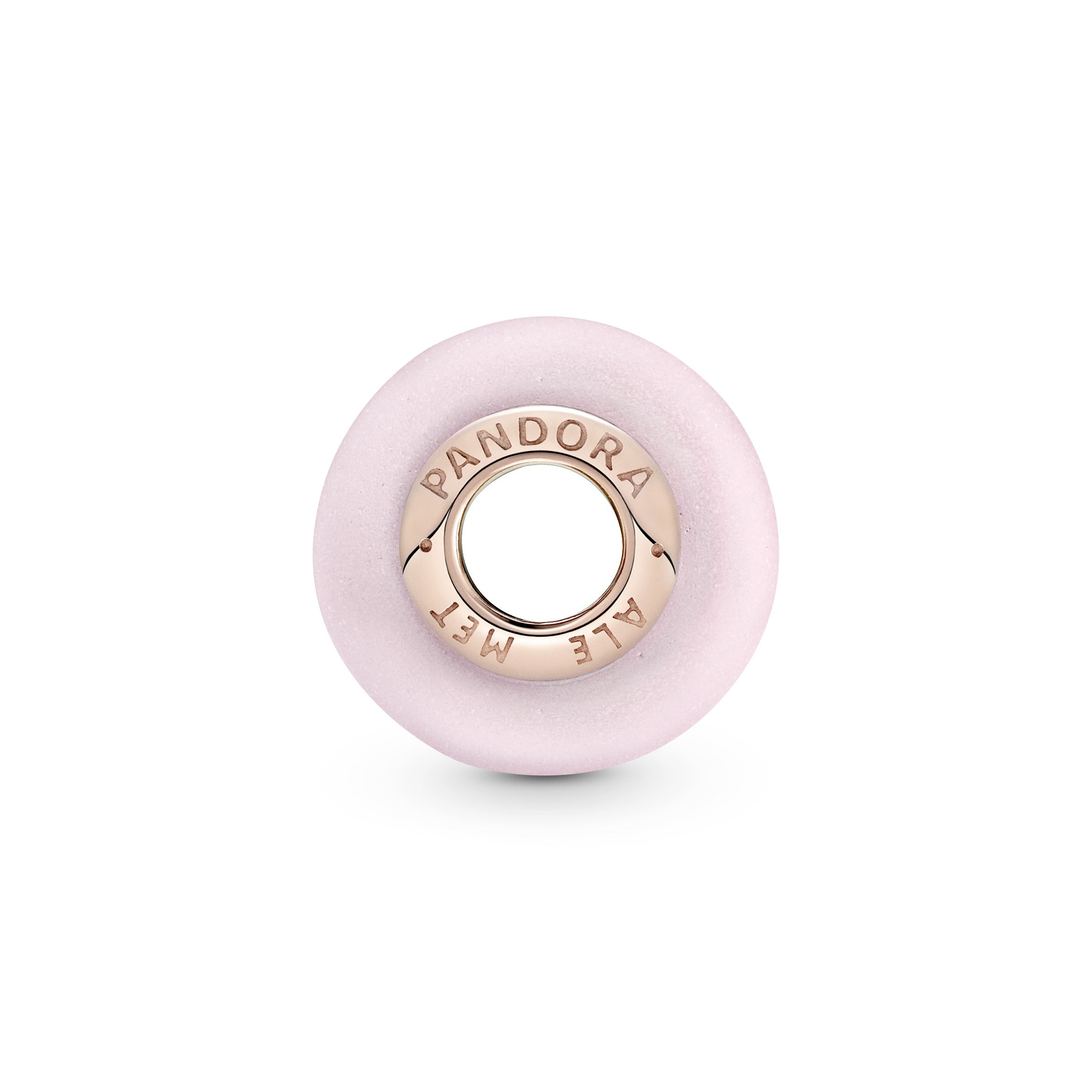 PANDORA Matte Pink Murano Glass Charm 14K Rose Gold Plated Unique Metal Blend Charms Bracelet Charm Jewelry Gift