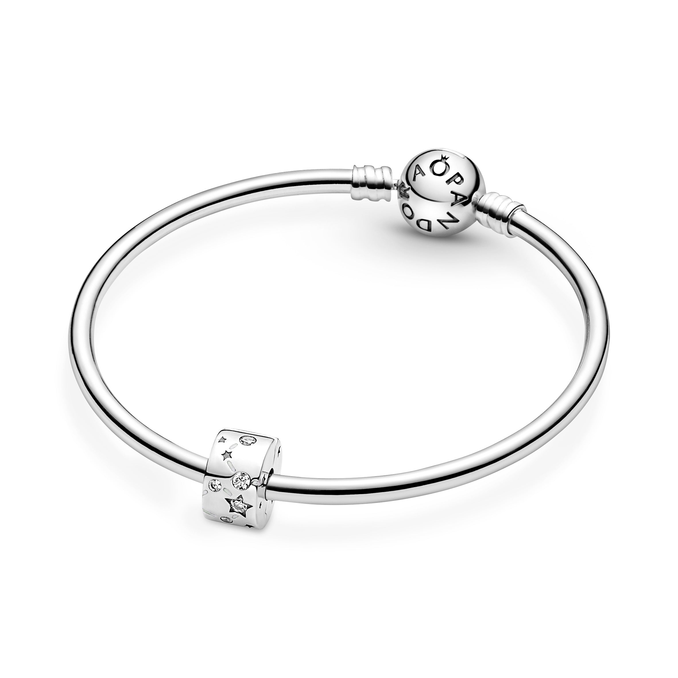 PANDORA Stars And Galaxy Clip Charm Cubic Zirconia Charms Bracelet Charm Jewelry Gift