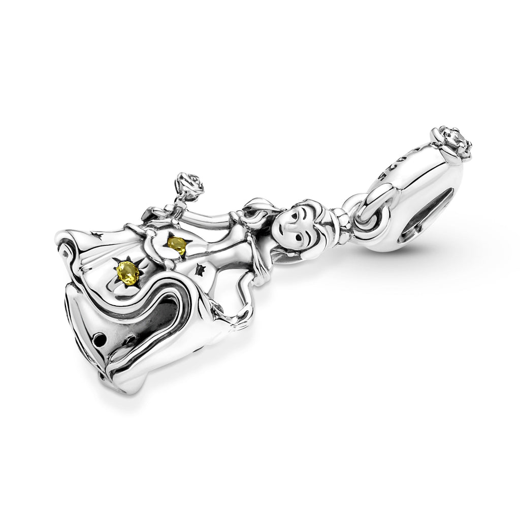 PANDORA Disney Beauty And The Beast Dancing Belle Dangle Charm Sterling Silver Charms Bracelet Charm Jewelry Gift