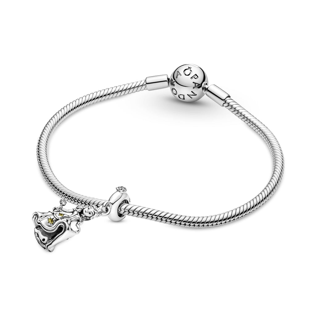 PANDORA Disney Beauty And The Beast Dancing Belle Dangle Charm Sterling Silver Charms Bracelet Charm Jewelry Gift