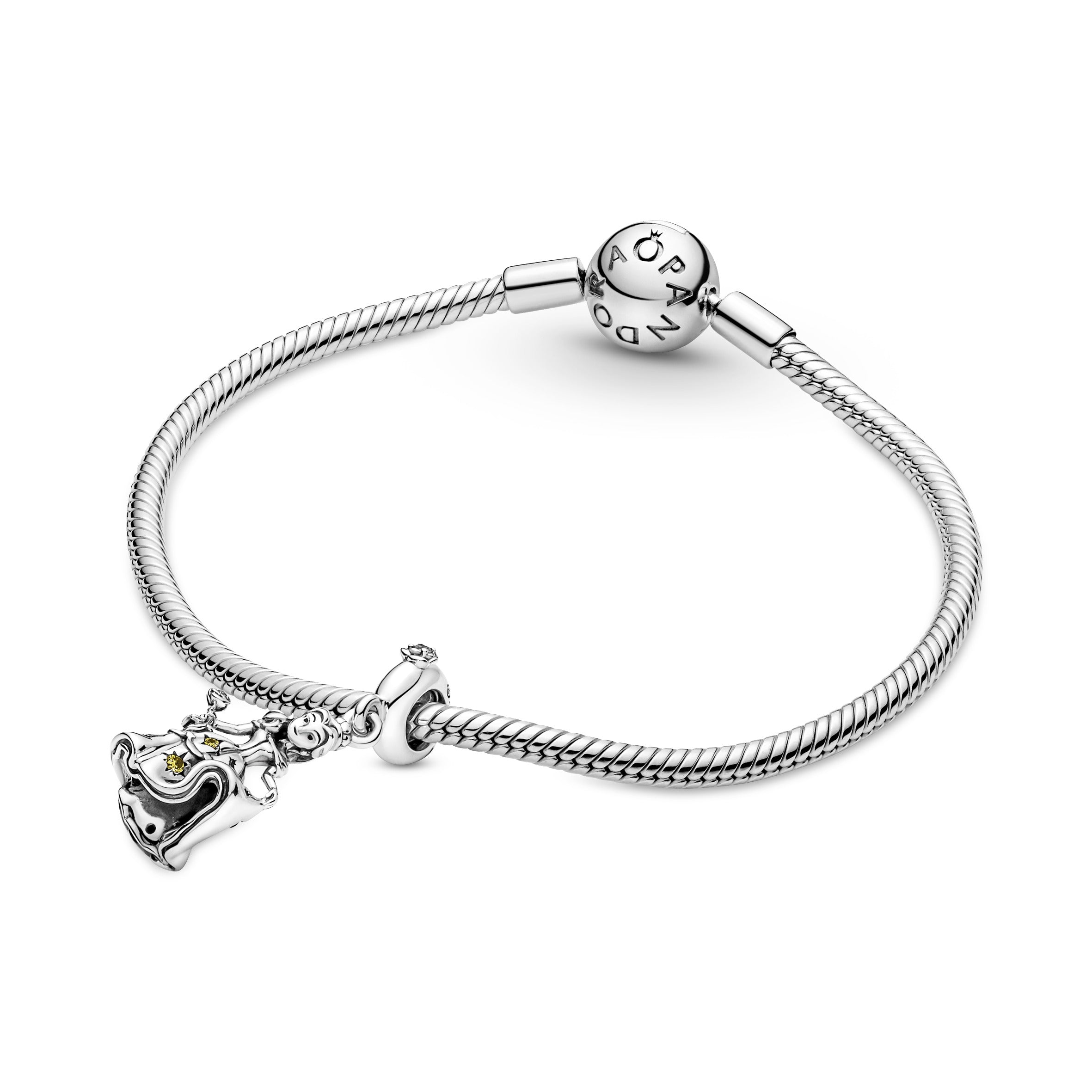 PANDORA Disney Beauty And The Beast Dancing Belle Dangle Charm Sterling Silver Charms Bracelet Charm Jewelry Gift