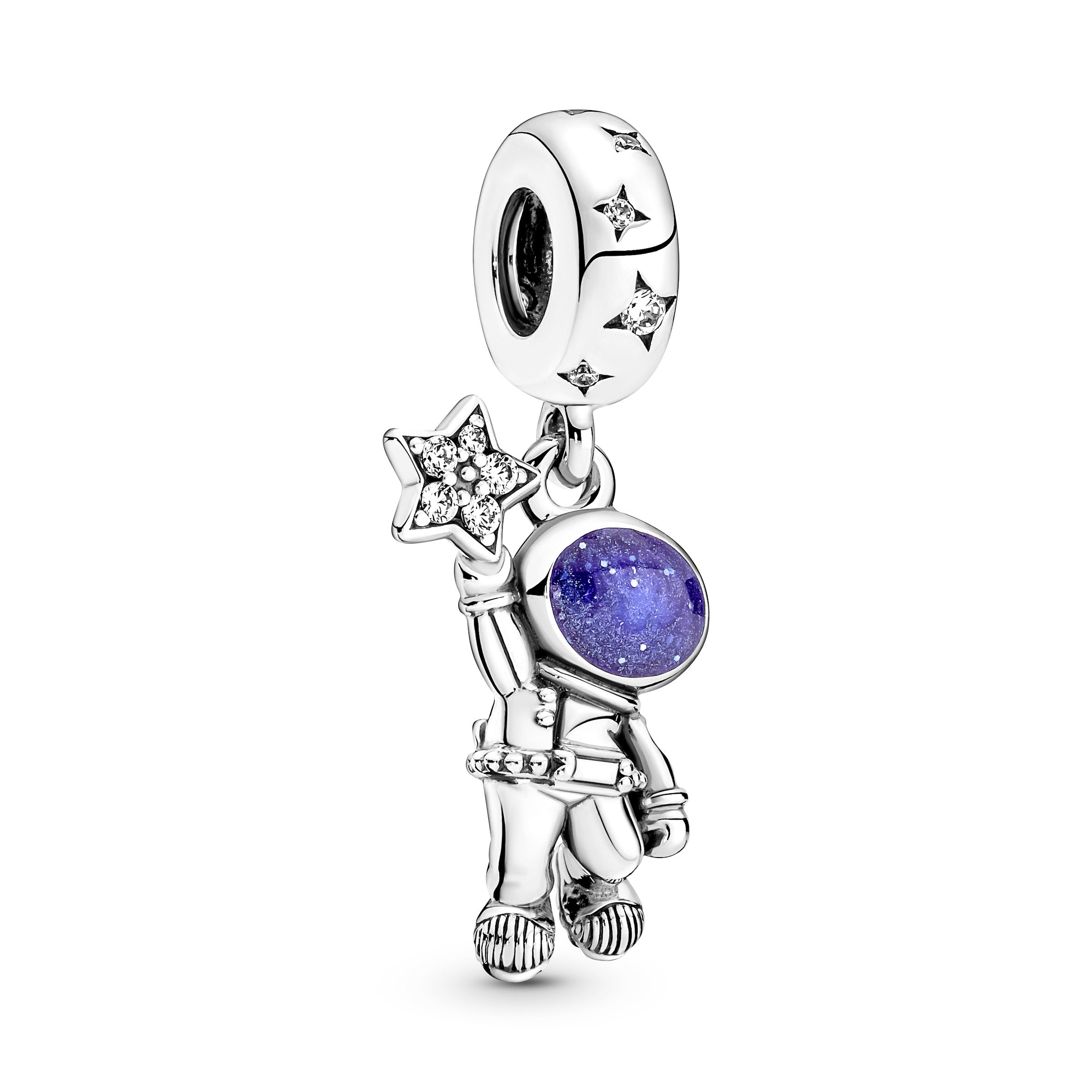 PANDORA Astronaut In The Galaxy Dangle Charm Cubic Zirconia Nature Charms Bracelet Charm Jewelry Gift