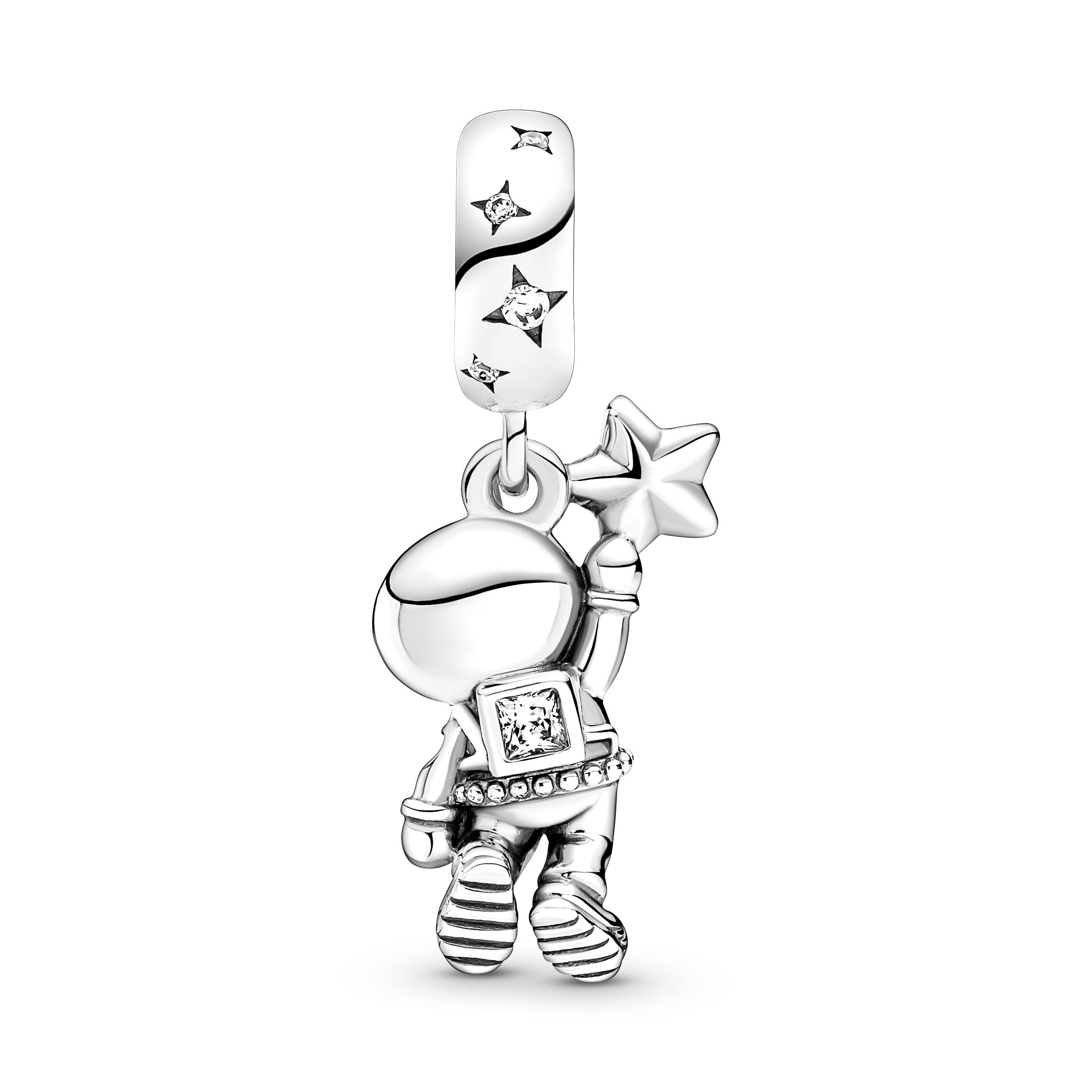 PANDORA Astronaut In The Galaxy Dangle Charm Cubic Zirconia Nature Charms Bracelet Charm Jewelry Gift