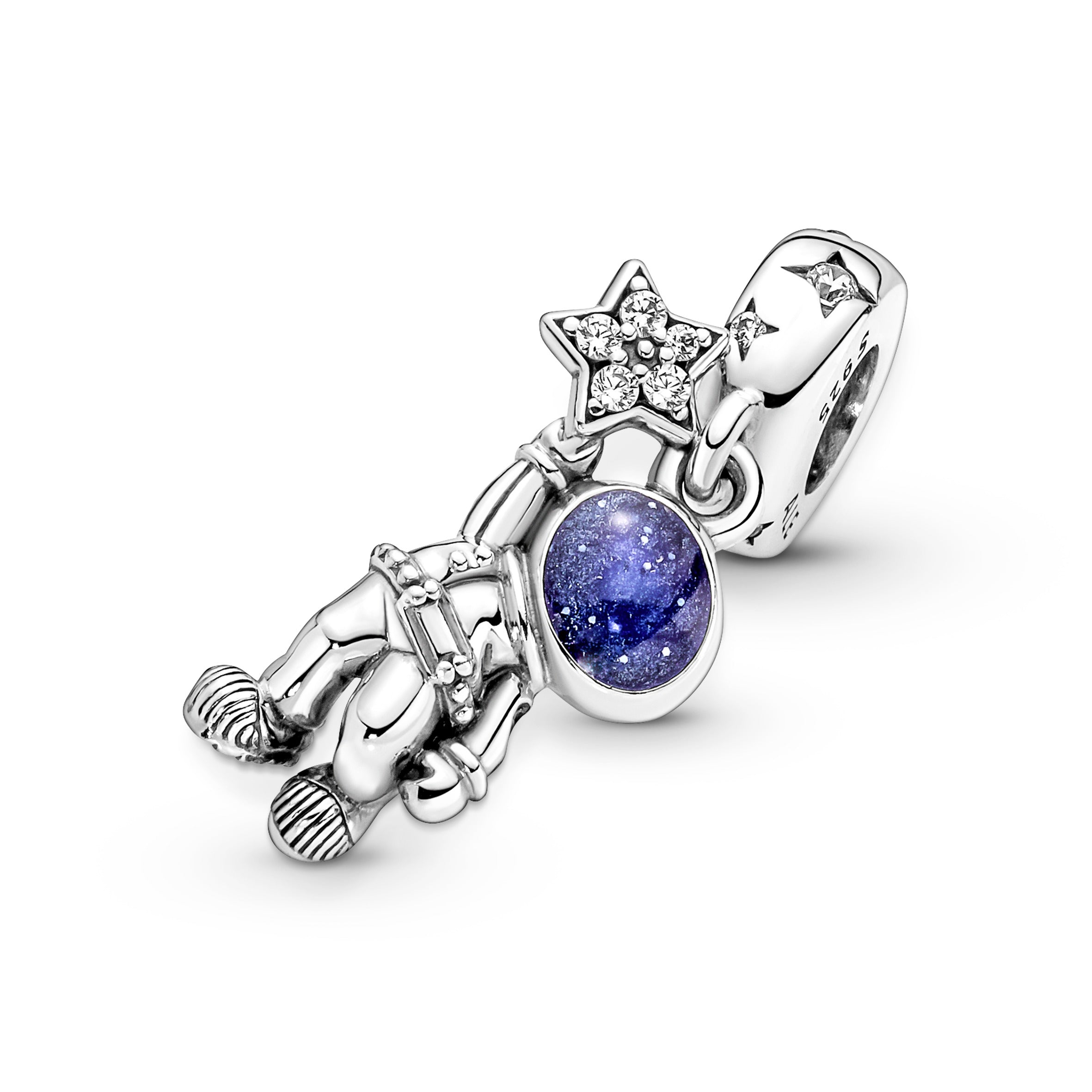 PANDORA Astronaut In The Galaxy Dangle Charm Cubic Zirconia Nature Charms Bracelet Charm Jewelry Gift