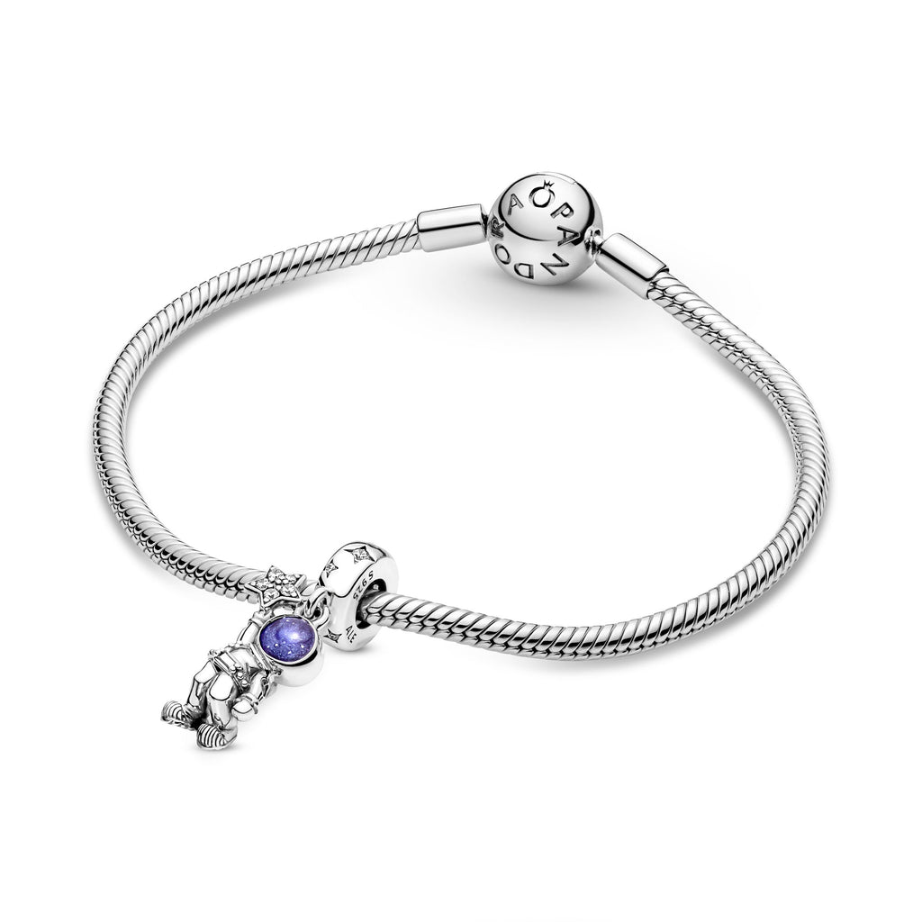 PANDORA Astronaut In The Galaxy Dangle Charm Cubic Zirconia Nature Charms Bracelet Charm Jewelry Gift