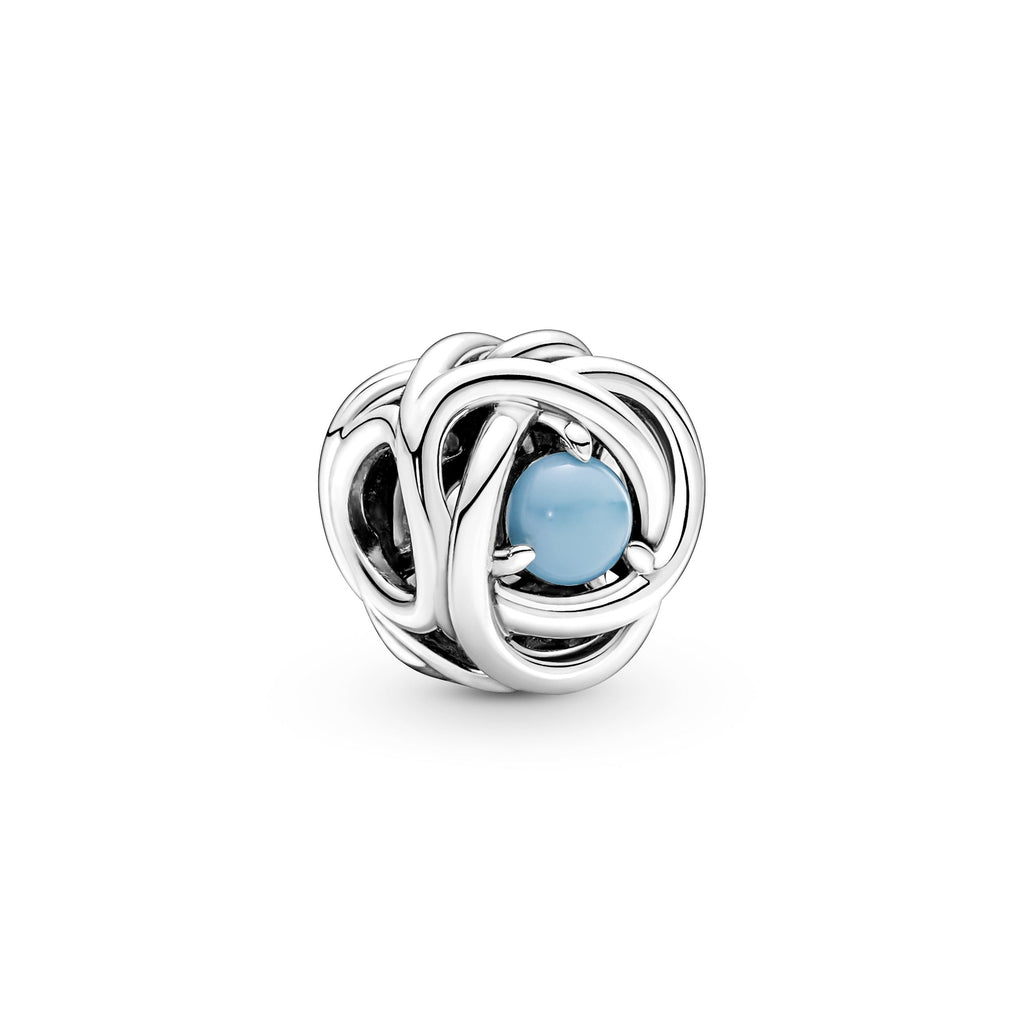 PANDORA Turquoise Blue Eternity Circle Charm Sterling Silver Birthdays Charms Bracelet Charm Jewelry Gift