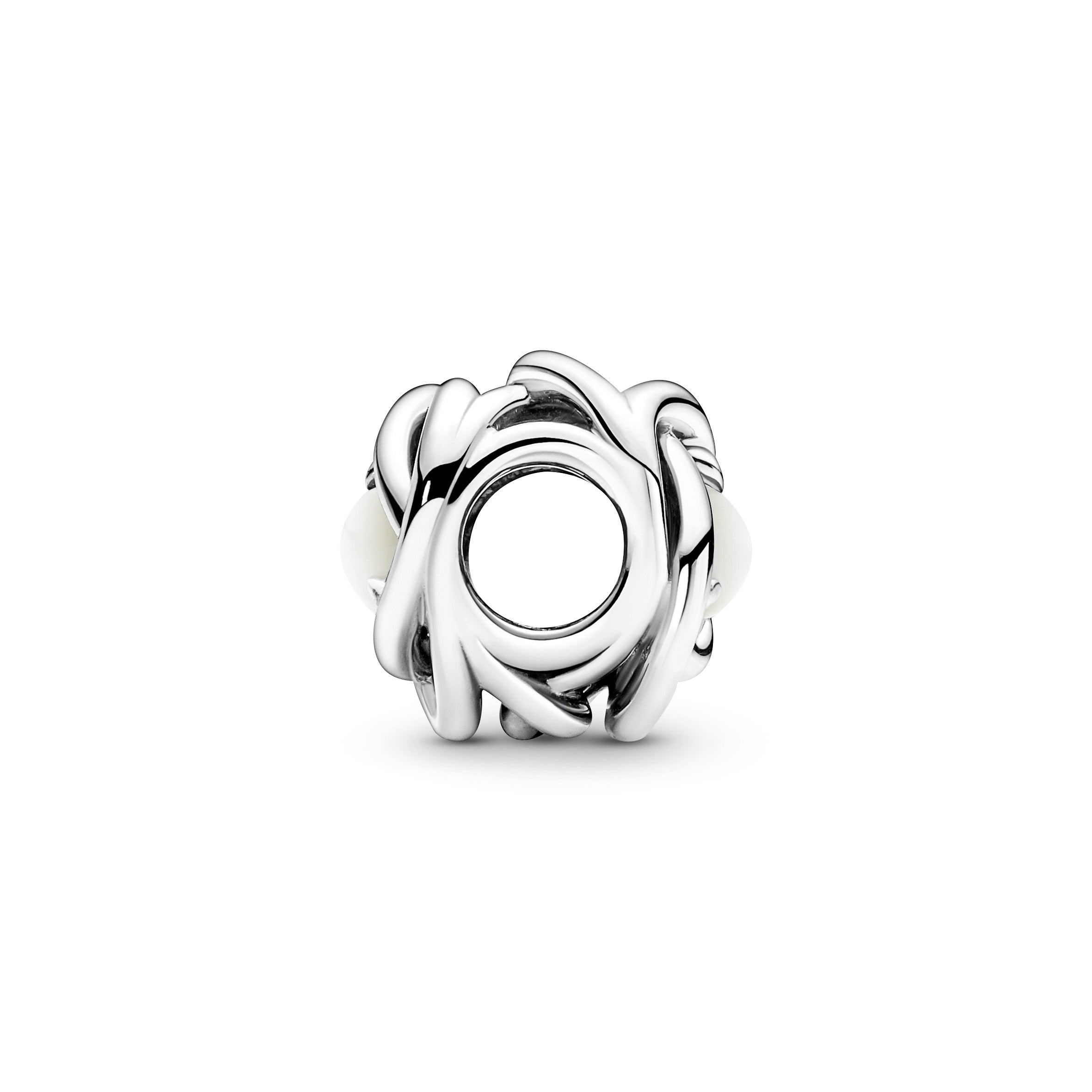 PANDORA White Mother Of Pearl Eternity Circle Charm Sterling Silver Birthdays Charms Bracelet Charm Jewelry Gift