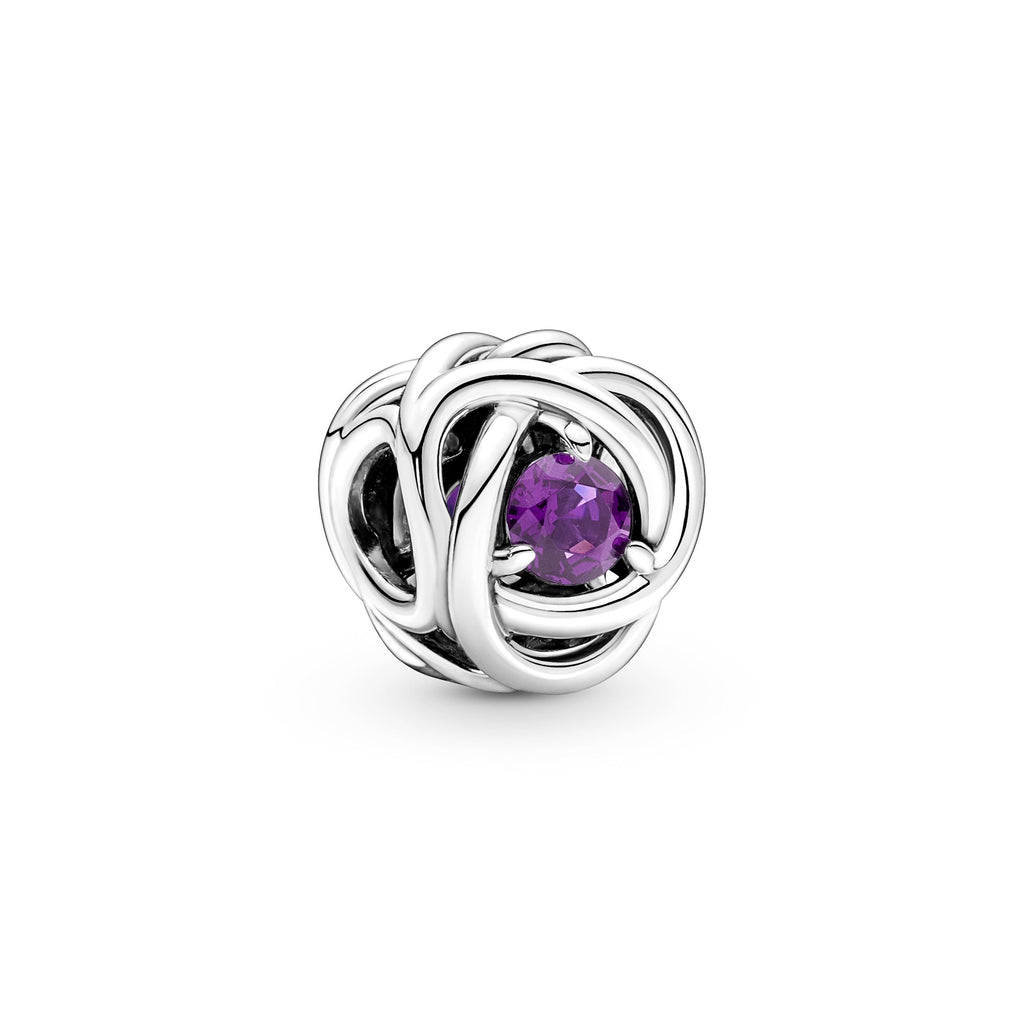 PANDORA Purple Eternity Circle Charm Sterling Silver Birthdays Charms Bracelet Charm Jewelry Gift
