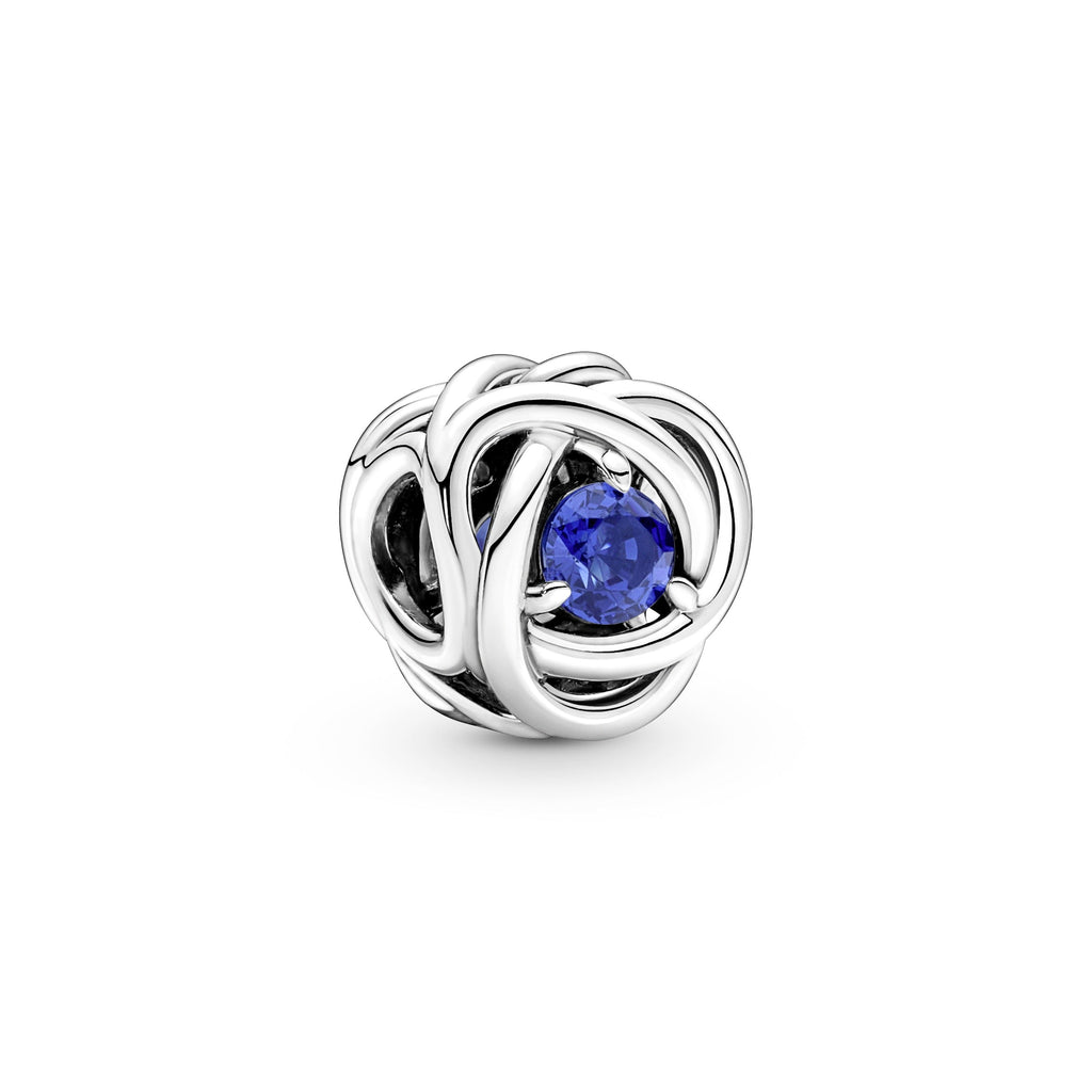 PANDORA Blue Eternity Circle Charm Cubic Zirconia Silver Birthdays Charms Bracelet Charm Jewelry Gift