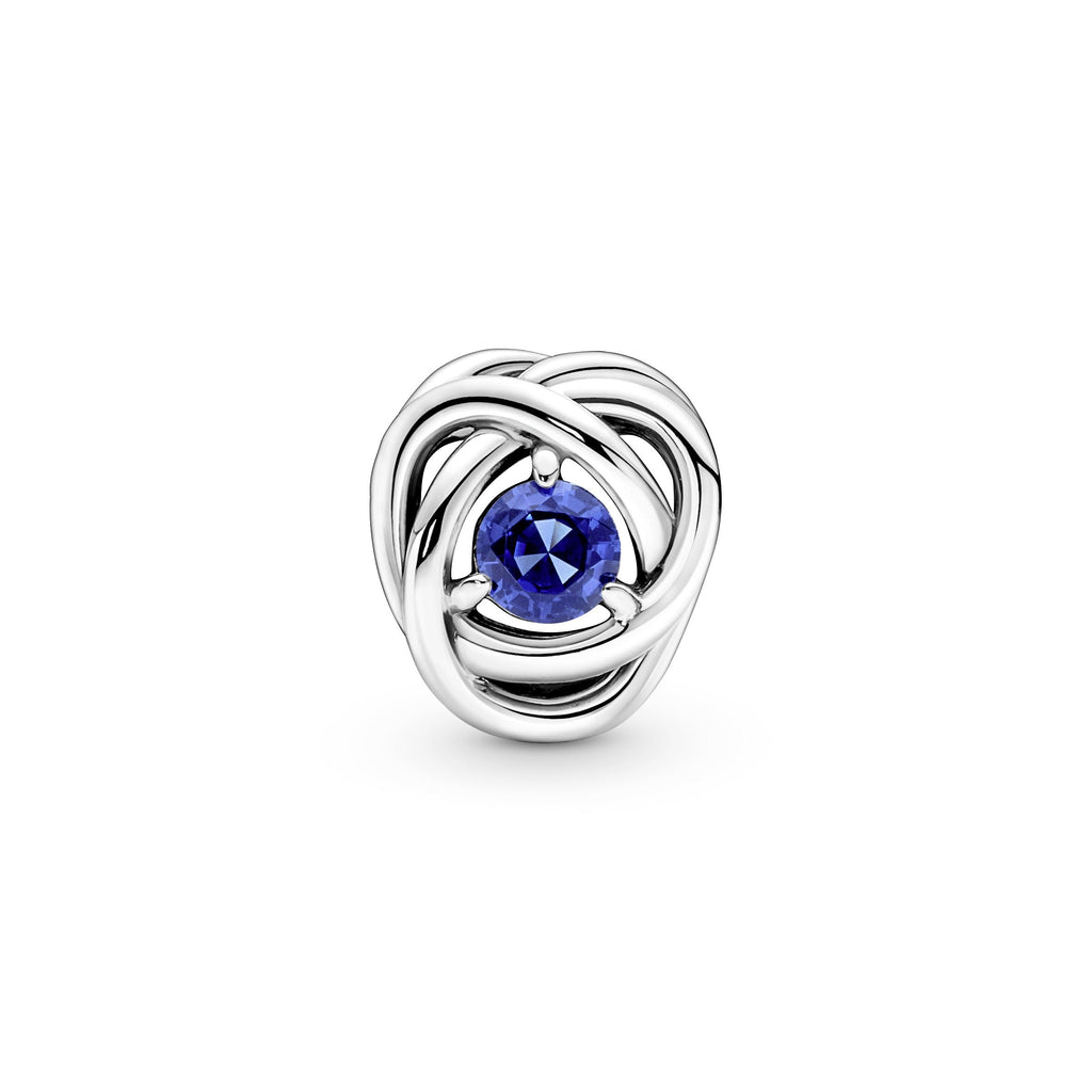 PANDORA Blue Eternity Circle Charm Cubic Zirconia Silver Birthdays Charms Bracelet Charm Jewelry Gift