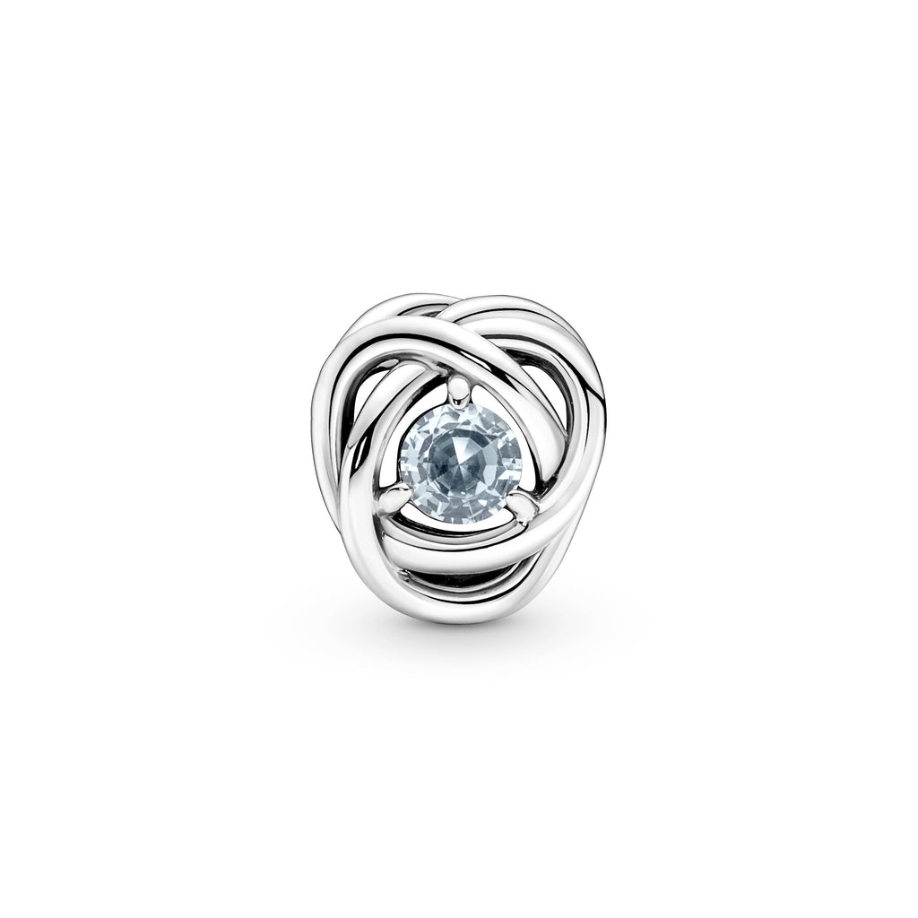 PANDORA Sea Aqua Blue Eternity Circle Charm Sterling Silver Birthdays Charms Bracelet Charm Jewelry Gift