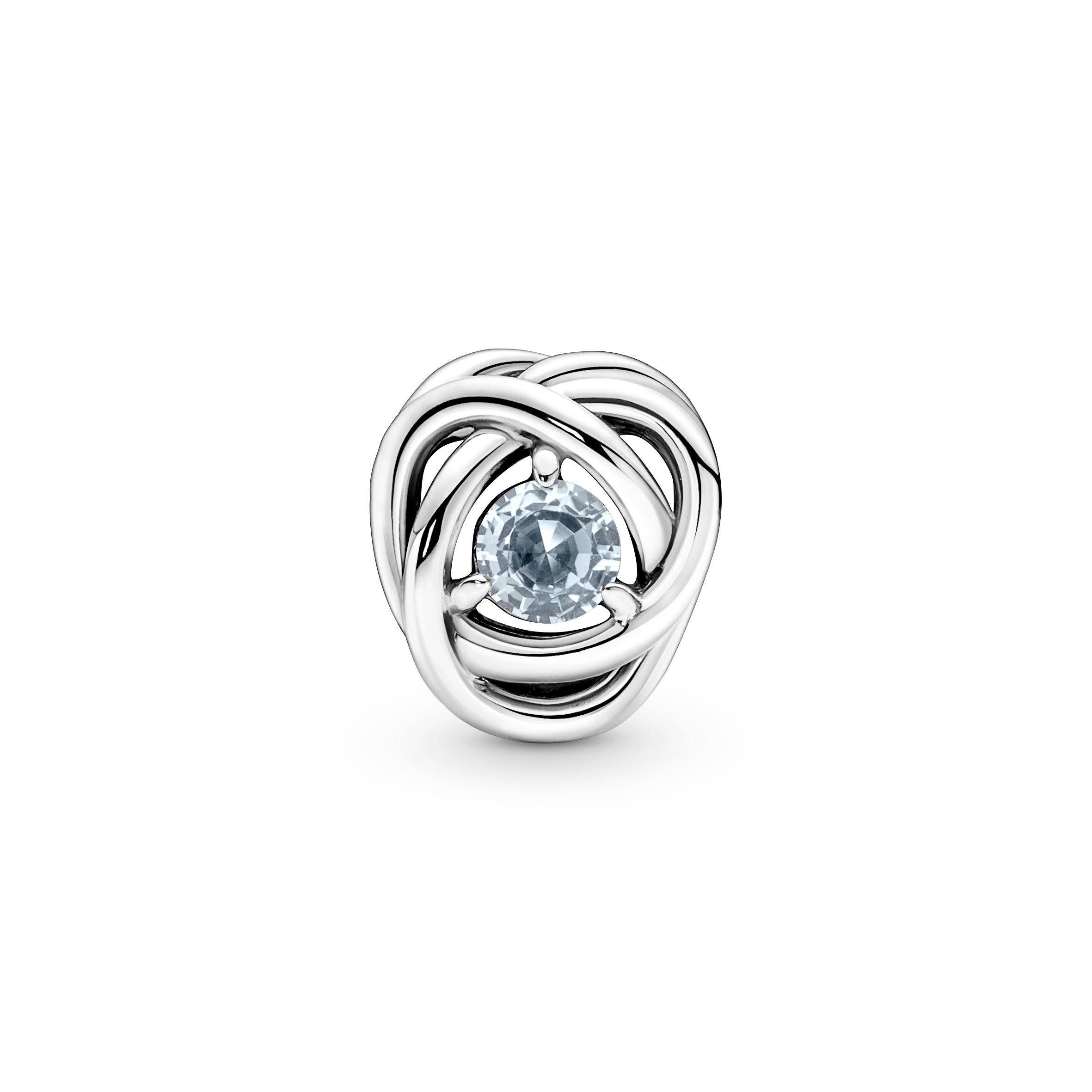 PANDORA Sea Aqua Blue Eternity Circle Charm Sterling Silver Birthdays Charms Bracelet Charm Jewelry Gift