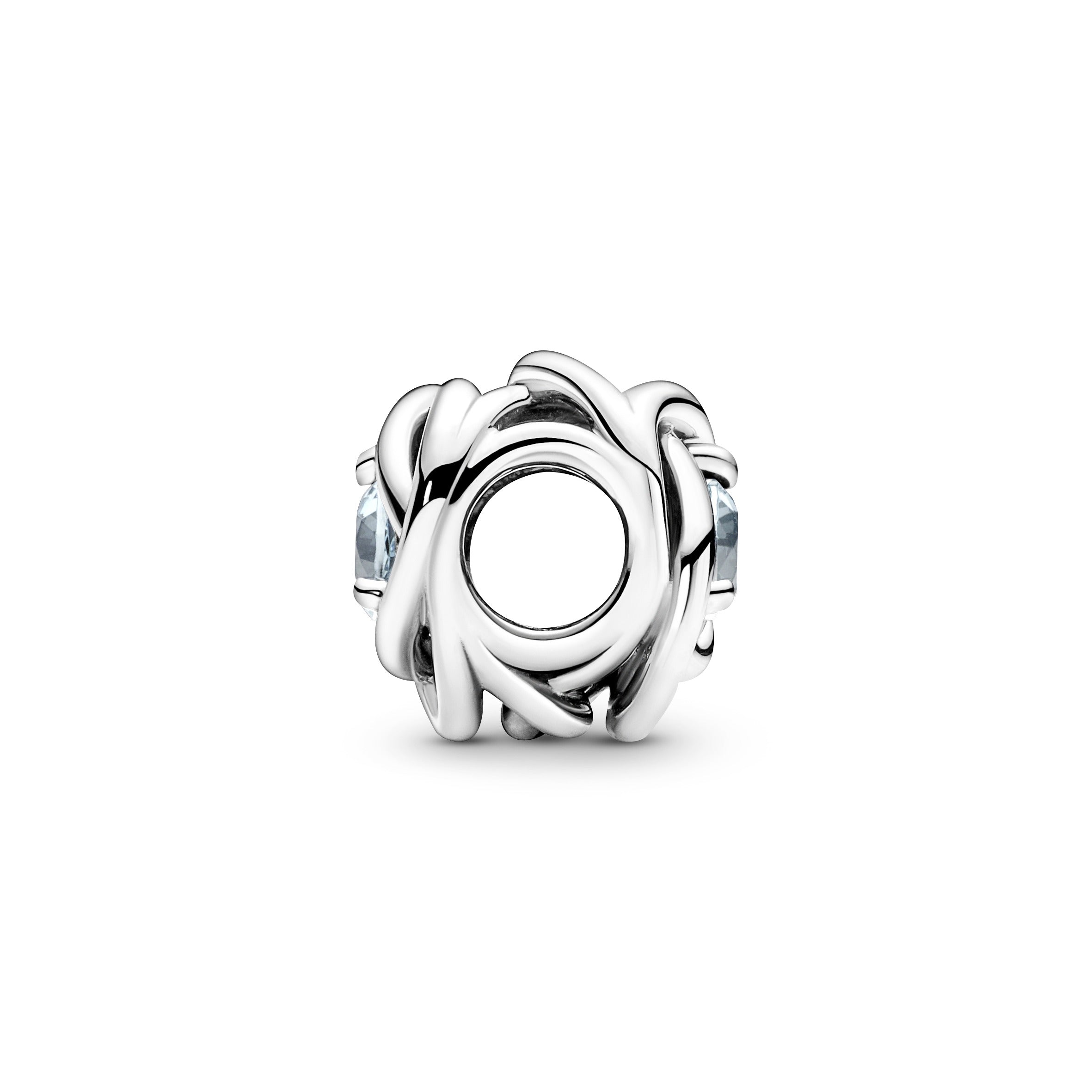 PANDORA Sea Aqua Blue Eternity Circle Charm Sterling Silver Birthdays Charms Bracelet Charm Jewelry Gift