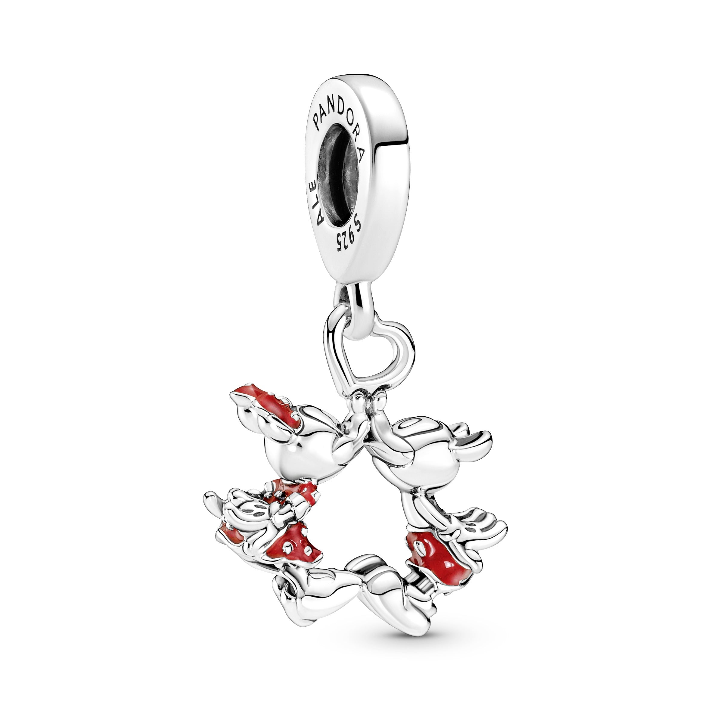 PANDORA Disney Mickey Mouse And Minnie Mouse Kissing Dangle Charm Enamel Red Charms Bracelet Charm Jewelry Gift
