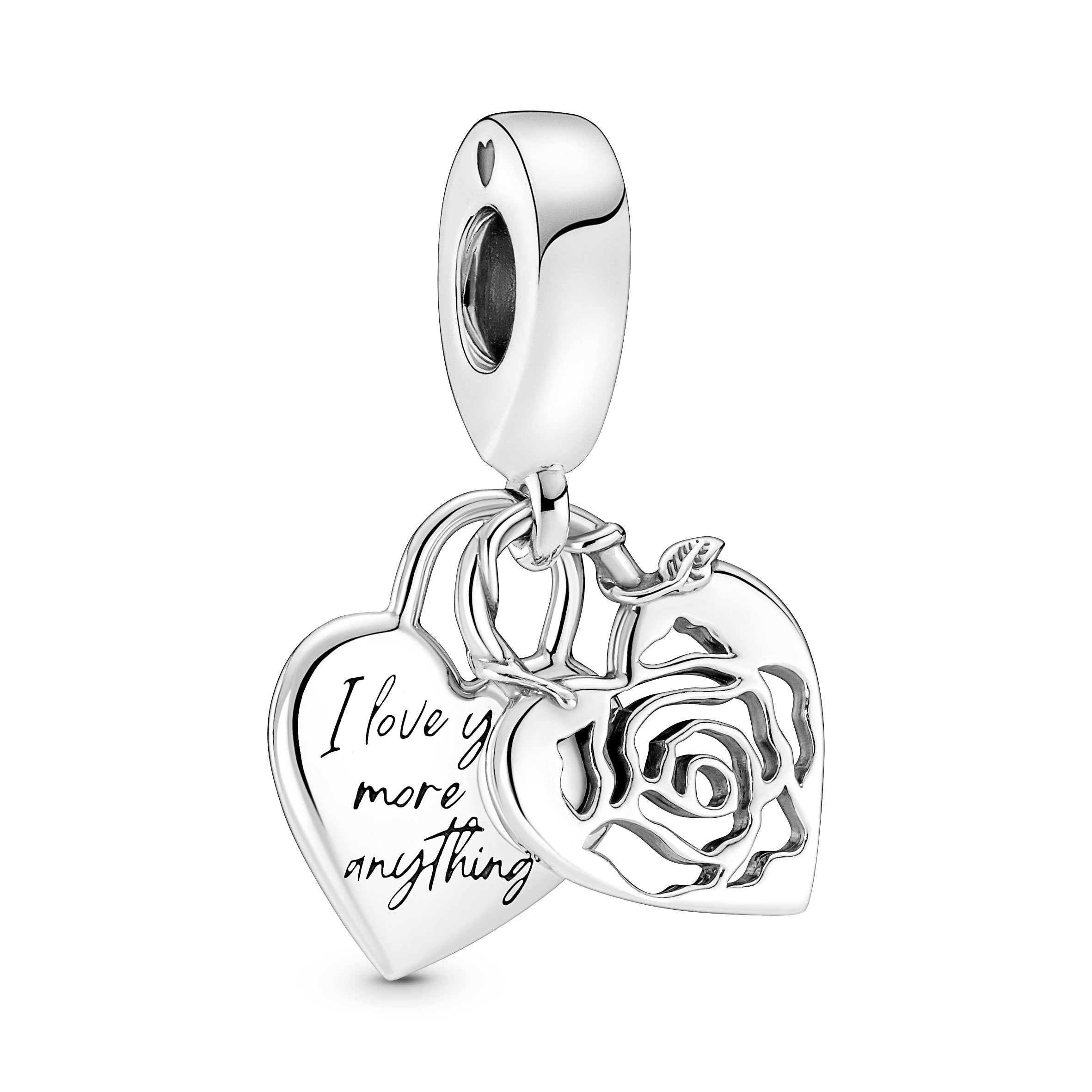 PANDORA Rose Heart Padlock Dangle Charm Sterling Silver Love Charms Bracelet Charm Jewelry Gift