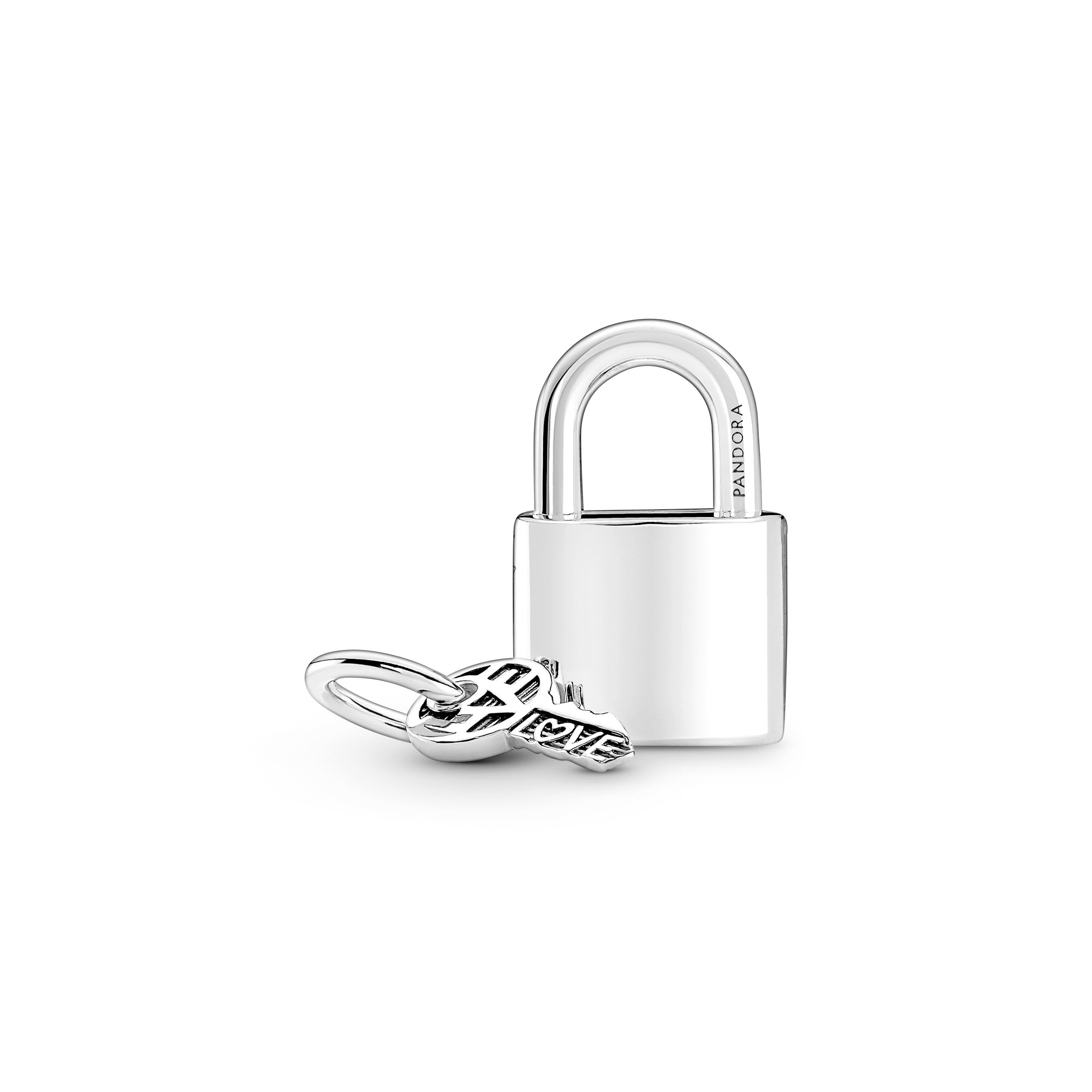 PANDORA Padlock And Key Dangle Charm Cubic Zirconia Silver Love Charms Bracelet Charm Jewelry Gift