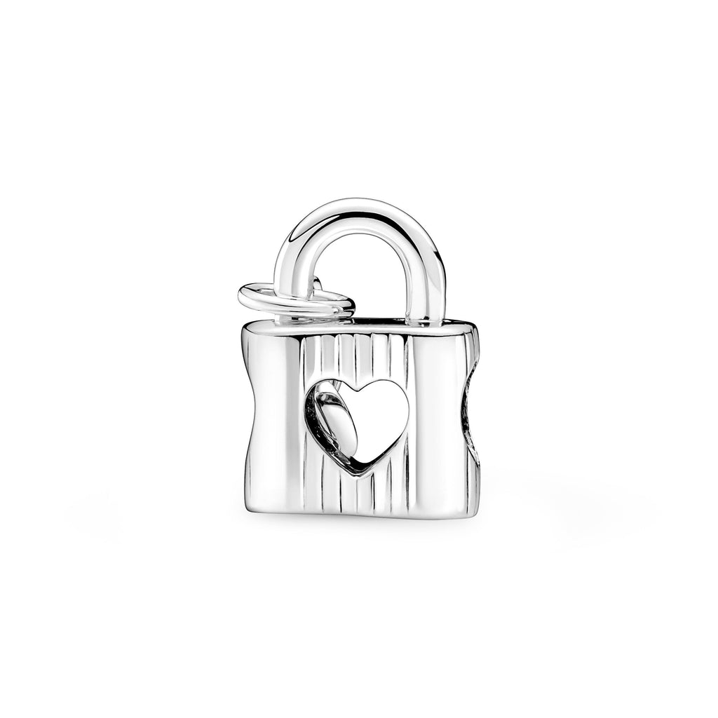 PANDORA Padlock And Heart Key Charm Enamel Silver Love Charms Bracelet Charm Jewelry Gift
