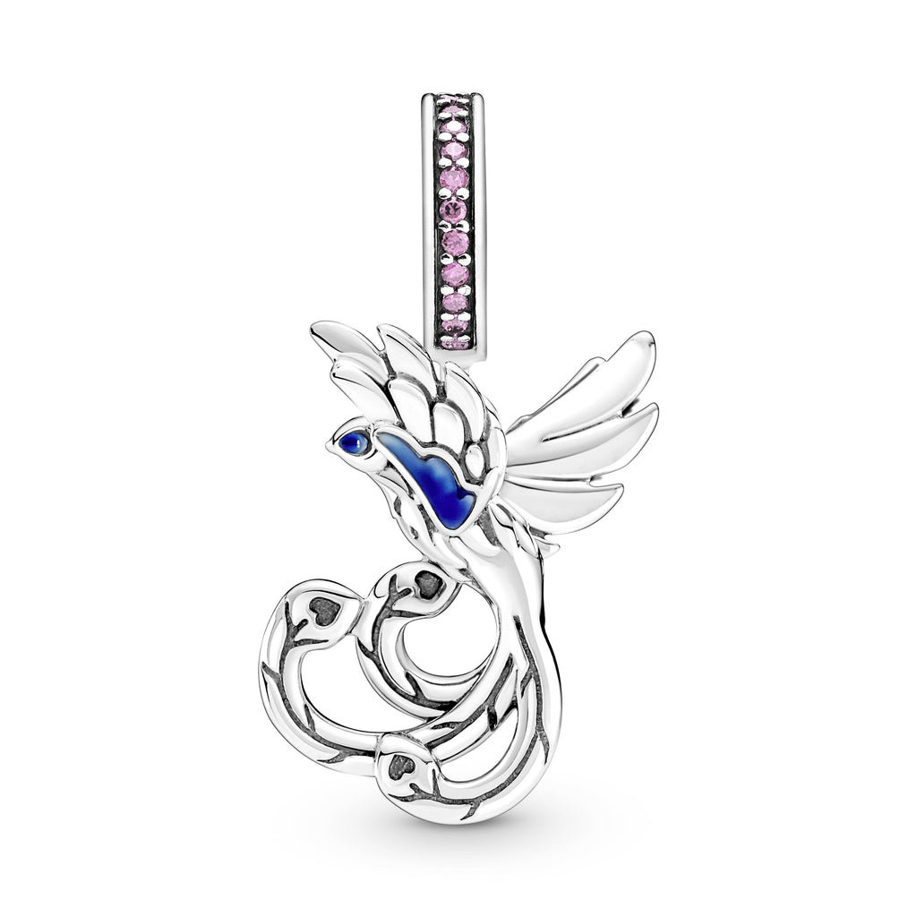 PANDORA Chinese Mythical Phoenix Dangle Charm Cubic Zirconia Silver Charms Bracelet Charm Jewelry Gift