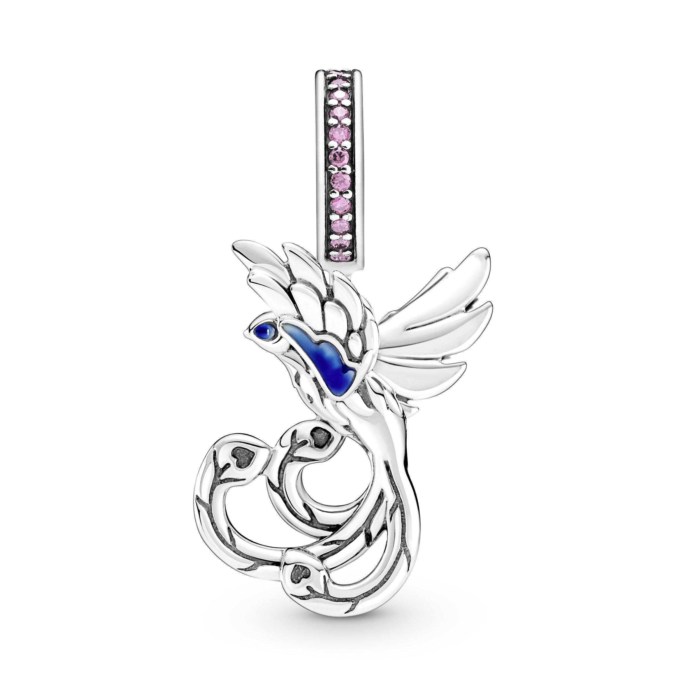 PANDORA Chinese Mythical Phoenix Dangle Charm Cubic Zirconia Silver Charms Bracelet Charm Jewelry Gift