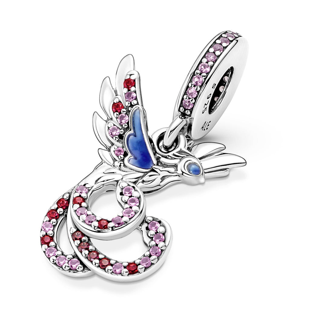 PANDORA Chinese Mythical Phoenix Dangle Charm Cubic Zirconia Silver Charms Bracelet Charm Jewelry Gift