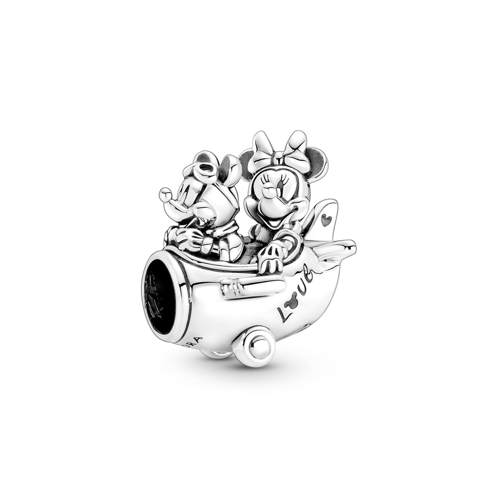 PANDORA Disney Mickey Mouse And Minnie Mouse Airplane Charm Sterling Silver Charms Bracelet Charm Jewelry Gift