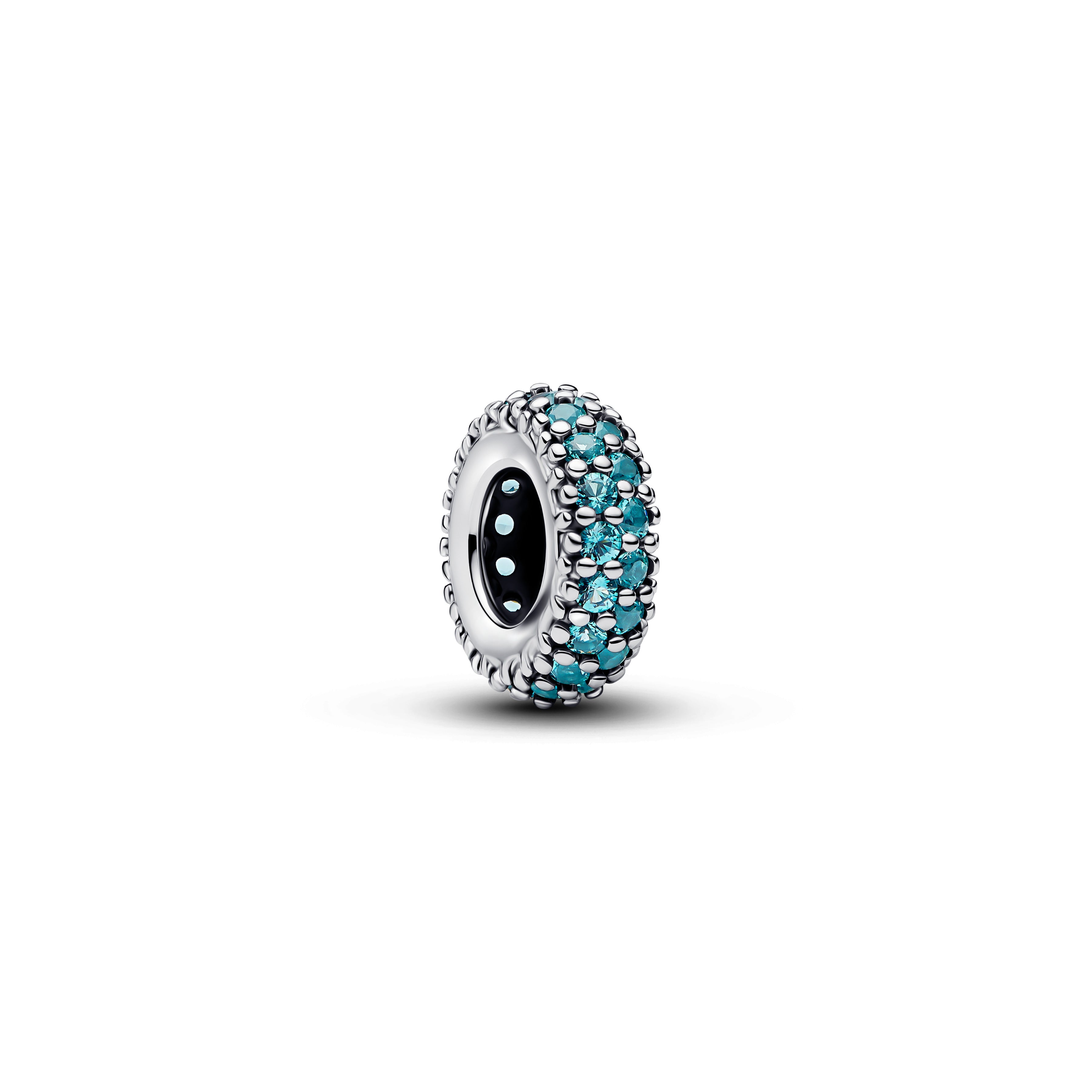 PANDORA Ice Blue Stone Spacer Charm Man Made Crystal Summer Charms Bracelet Charm Jewelry Gift