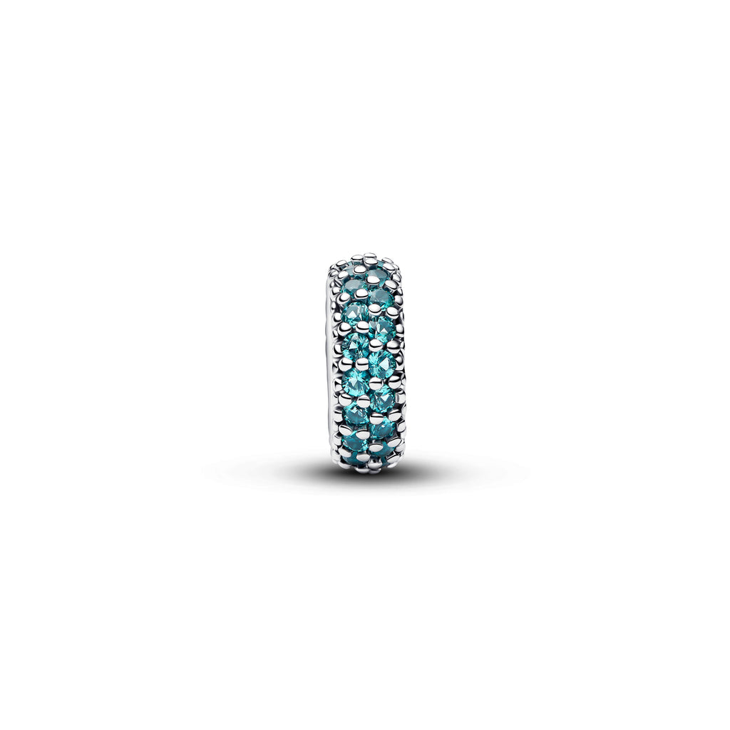 PANDORA Ice Blue Stone Spacer Charm Man Made Crystal Summer Charms Bracelet Charm Jewelry Gift