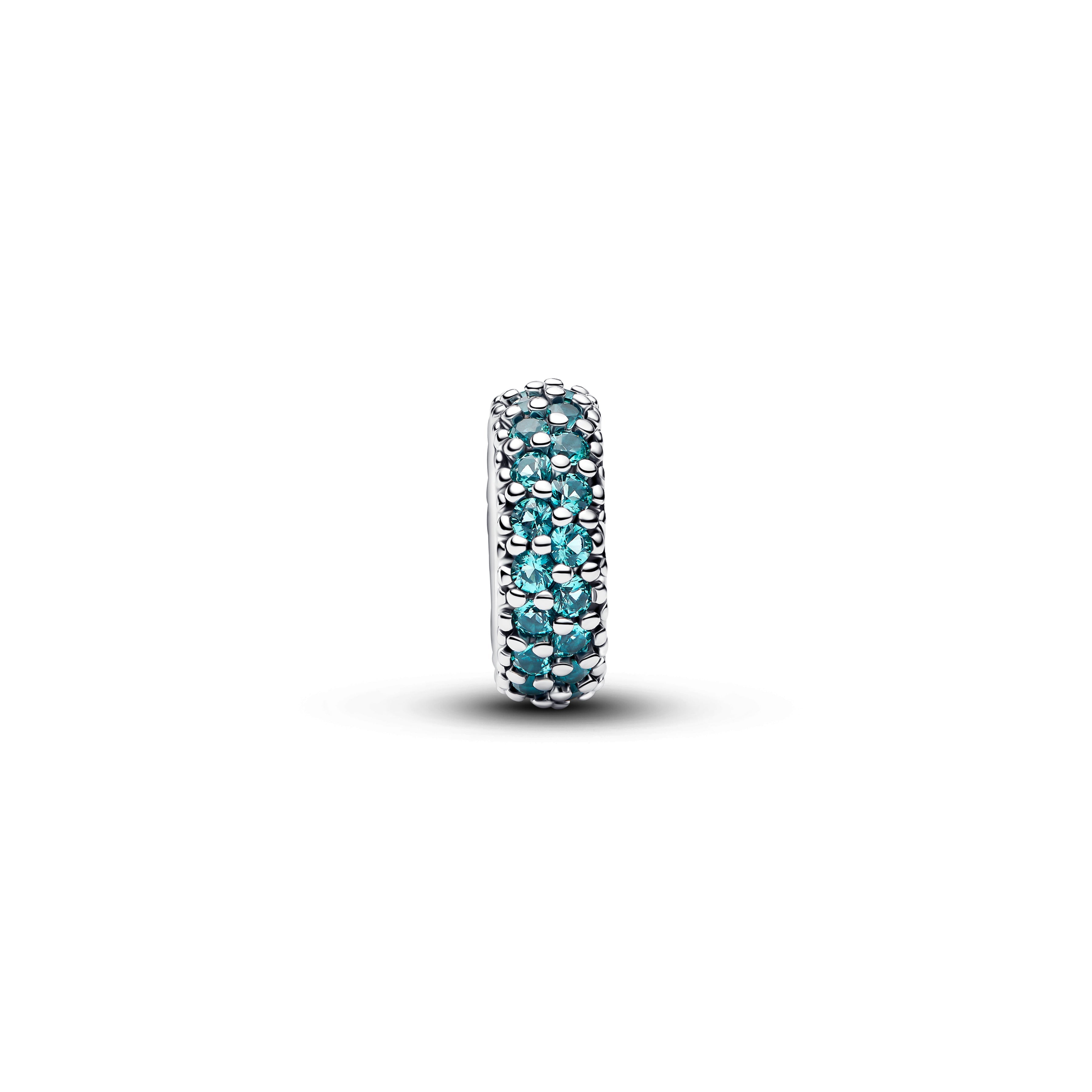 PANDORA Ice Blue Stone Spacer Charm Man Made Crystal Summer Charms Bracelet Charm Jewelry Gift