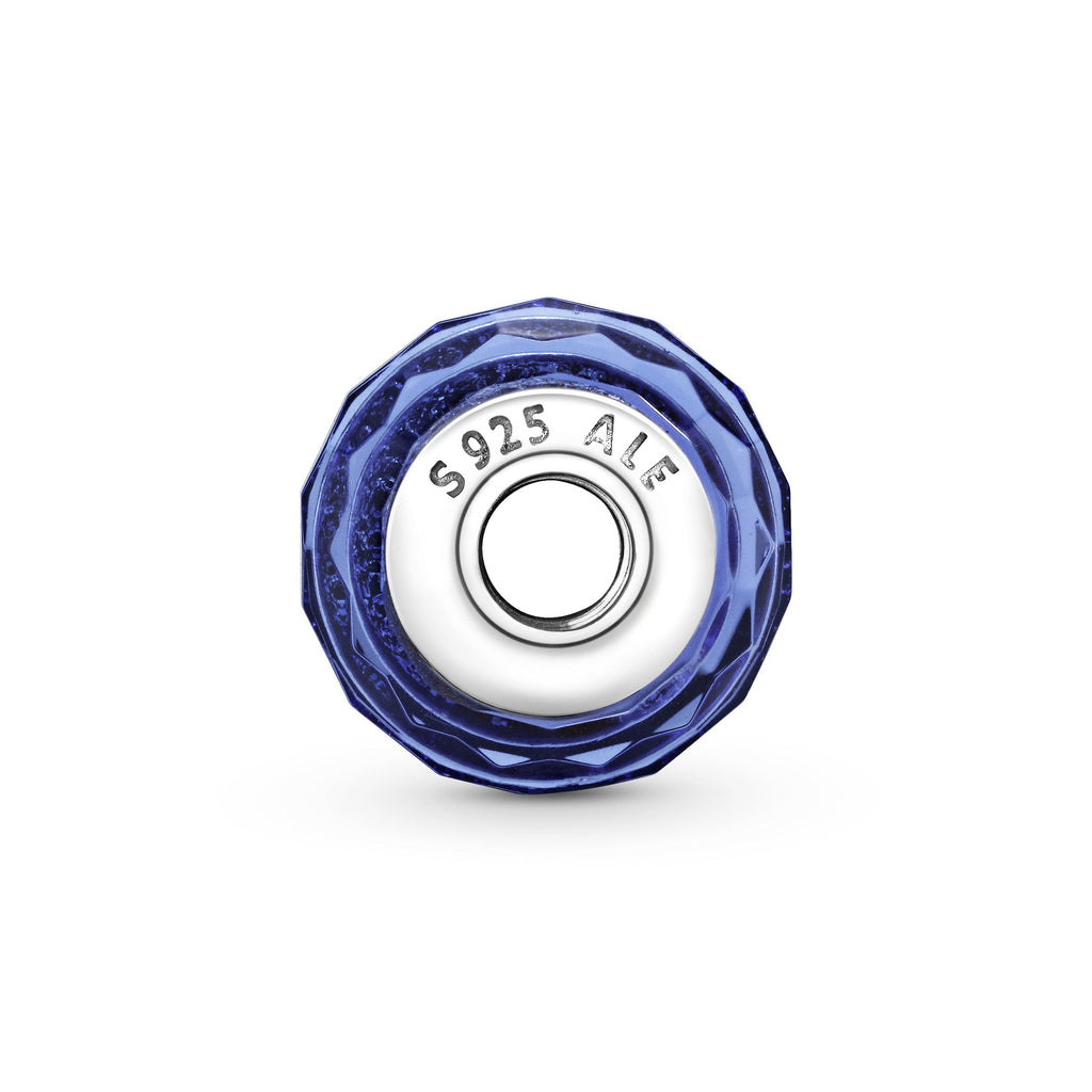PANDORA Faceted Blue Murano Glass Charm Charms Bracelet Charm Jewelry Gift