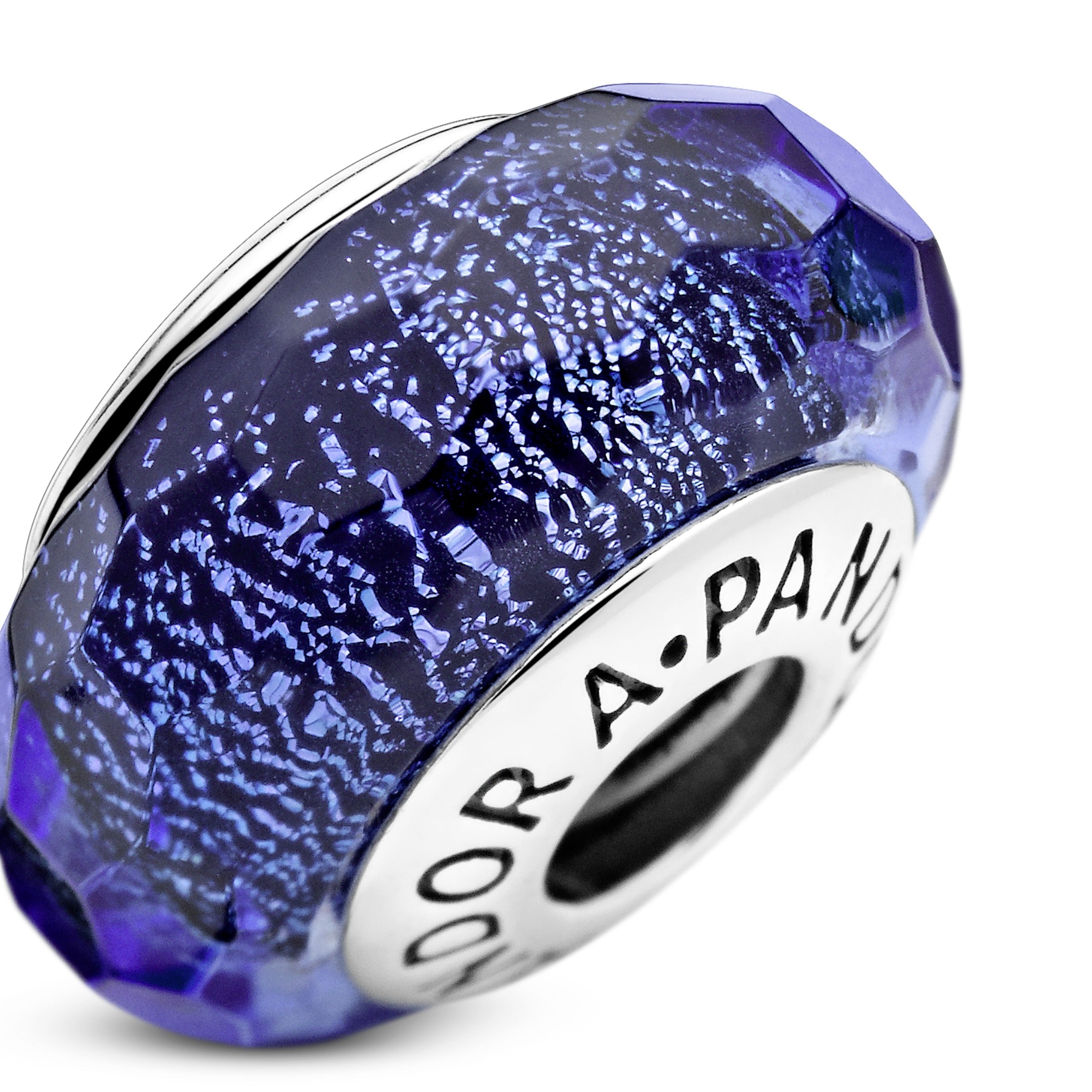 PANDORA Faceted Blue Murano Glass Charm Charms Bracelet Charm Jewelry Gift