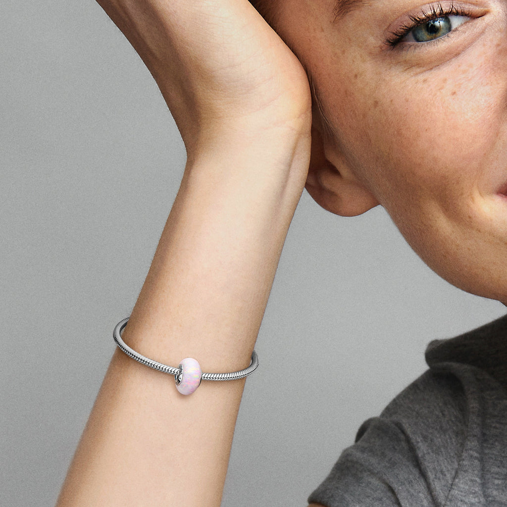 PANDORA Opalescent Pink Charm Charms Bracelet Charm Jewelry Gift