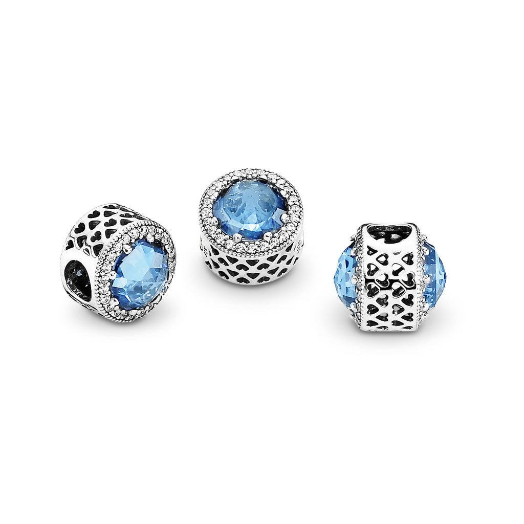 PANDORA Sparkling Sky Blue Charm Cubic Zirconia Charms Bracelet Charm Jewelry Gift