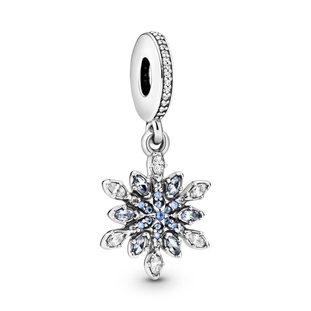 PANDORA Shimmering Snowflake Dangle Charm Cubic Zirconia Blue Nature Charms Bracelet Charm Jewelry Gift