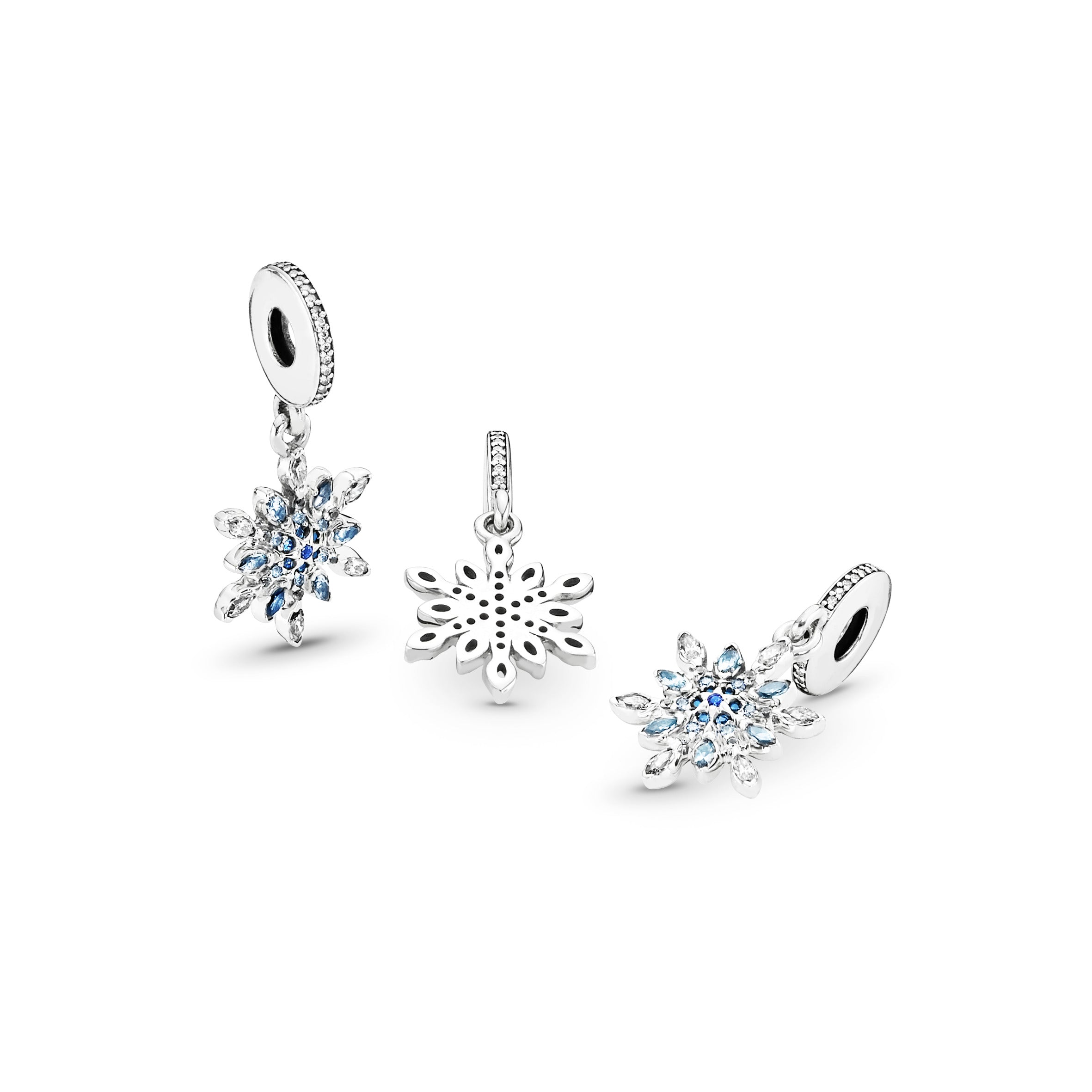 PANDORA Shimmering Snowflake Dangle Charm Cubic Zirconia Blue Nature Charms Bracelet Charm Jewelry Gift